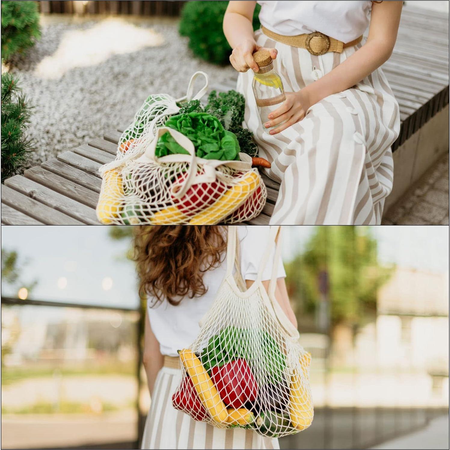 Bolsa de Malla de Algodón MECCANIXITY Reutilizable 38x35cm