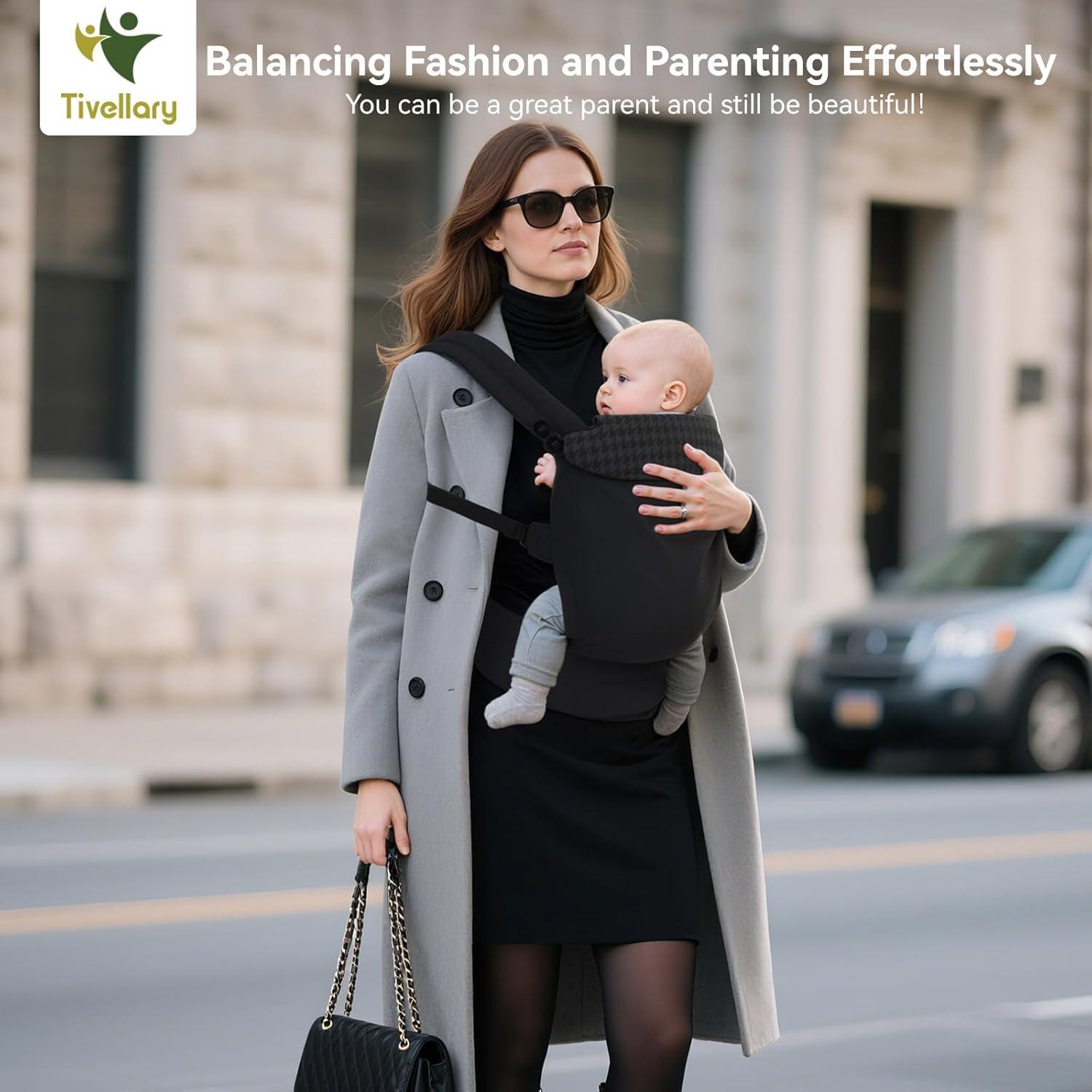 Portabebés Reversible Lyocell Negro y Houndstooth 3.2-20 kg