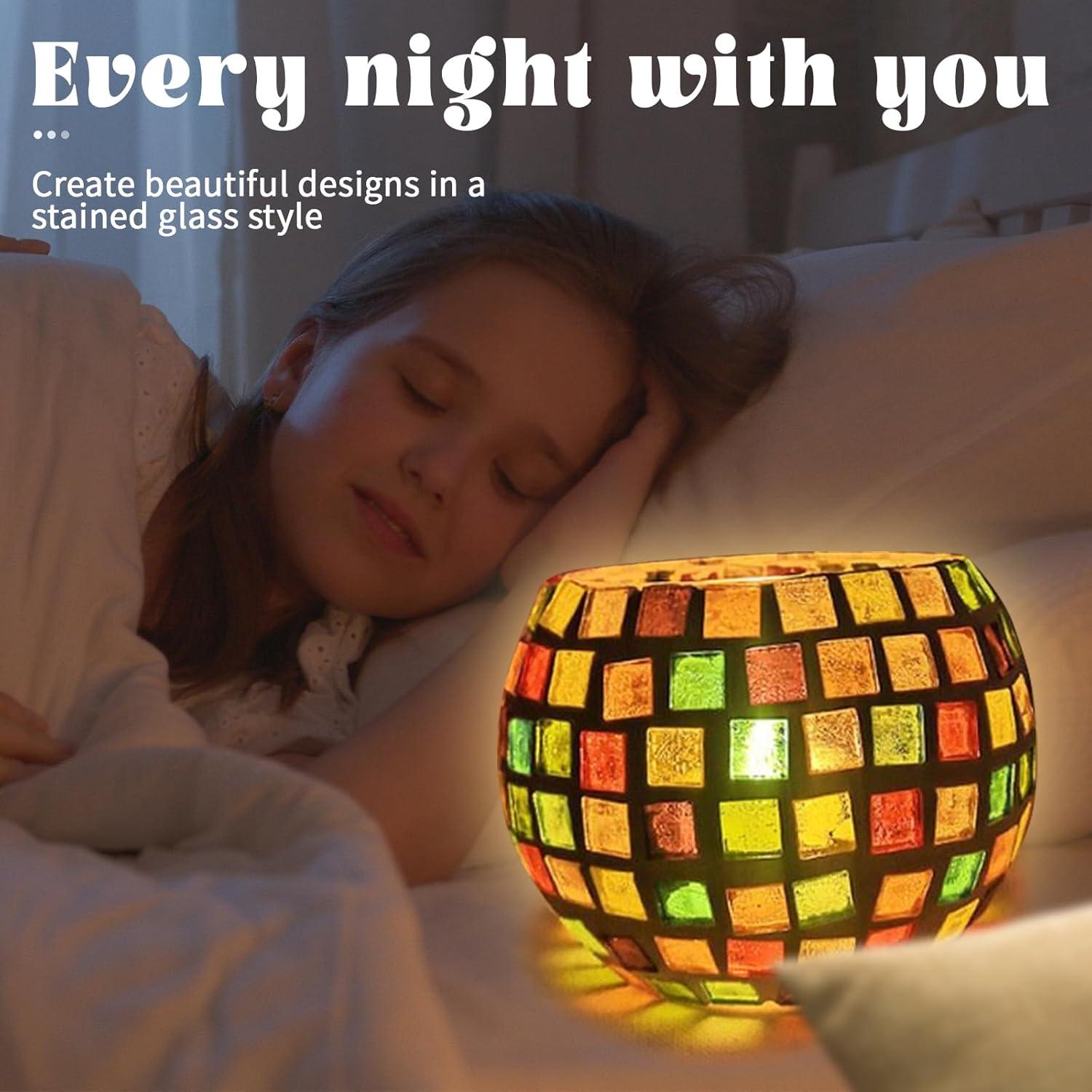 Kit de Portavelas de Mosaico Goldentime - DIY Vidrio 12.7cm