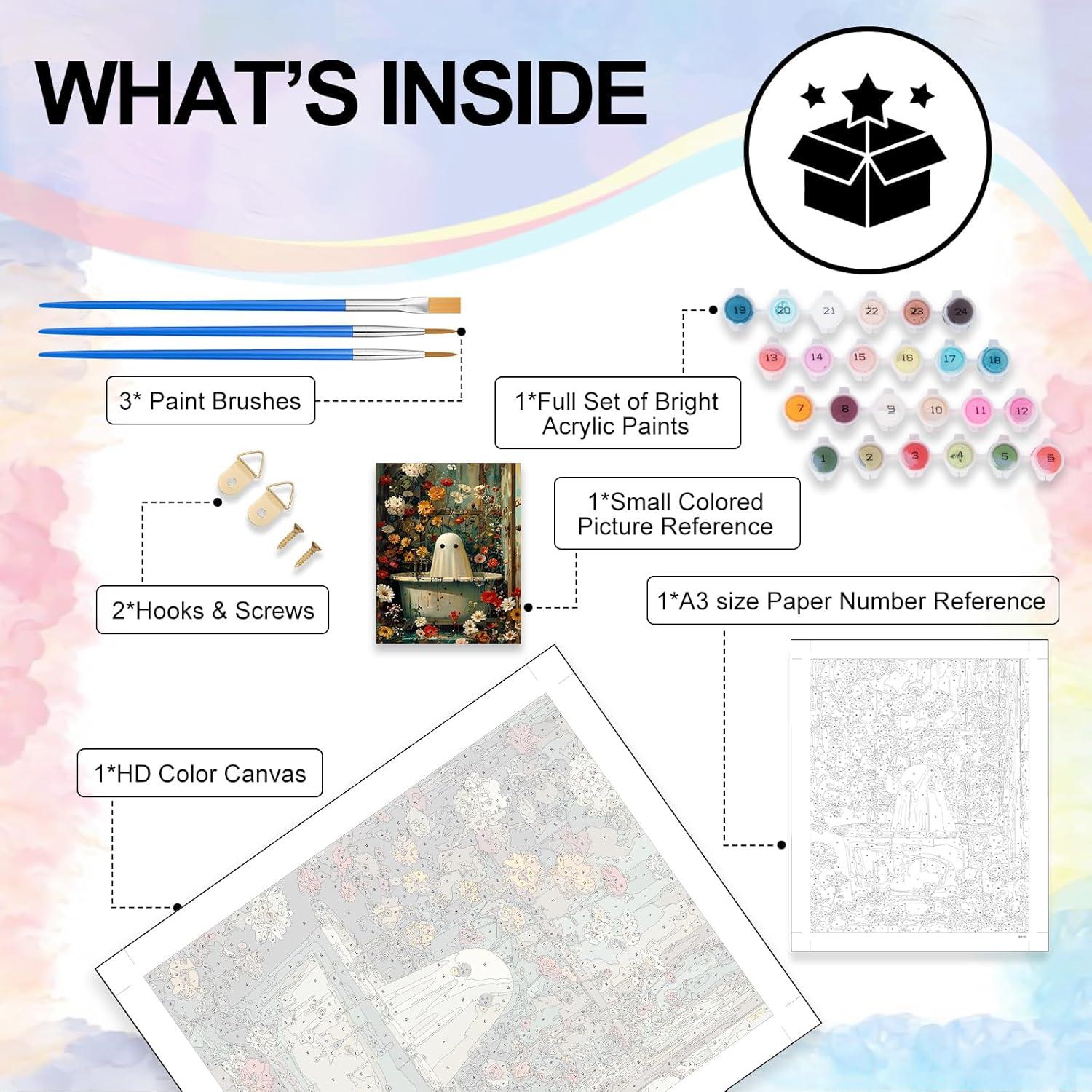 Kit de Pintura por Números Yezavesu Fantasma 40.64x50.8 cm