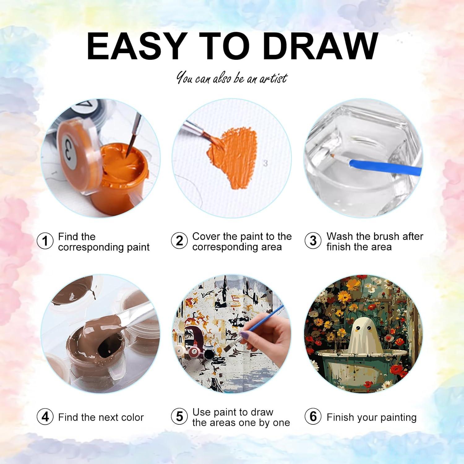 Kit de Pintura por Números Yezavesu Fantasma 40.64x50.8 cm