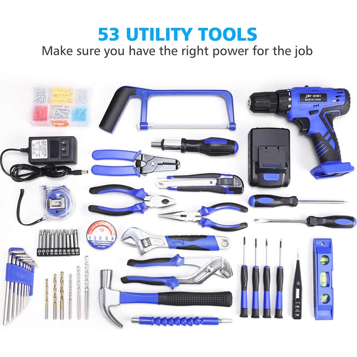 Kit de herramientas eléctricas 112 piezas Jar Owl 21V taladro