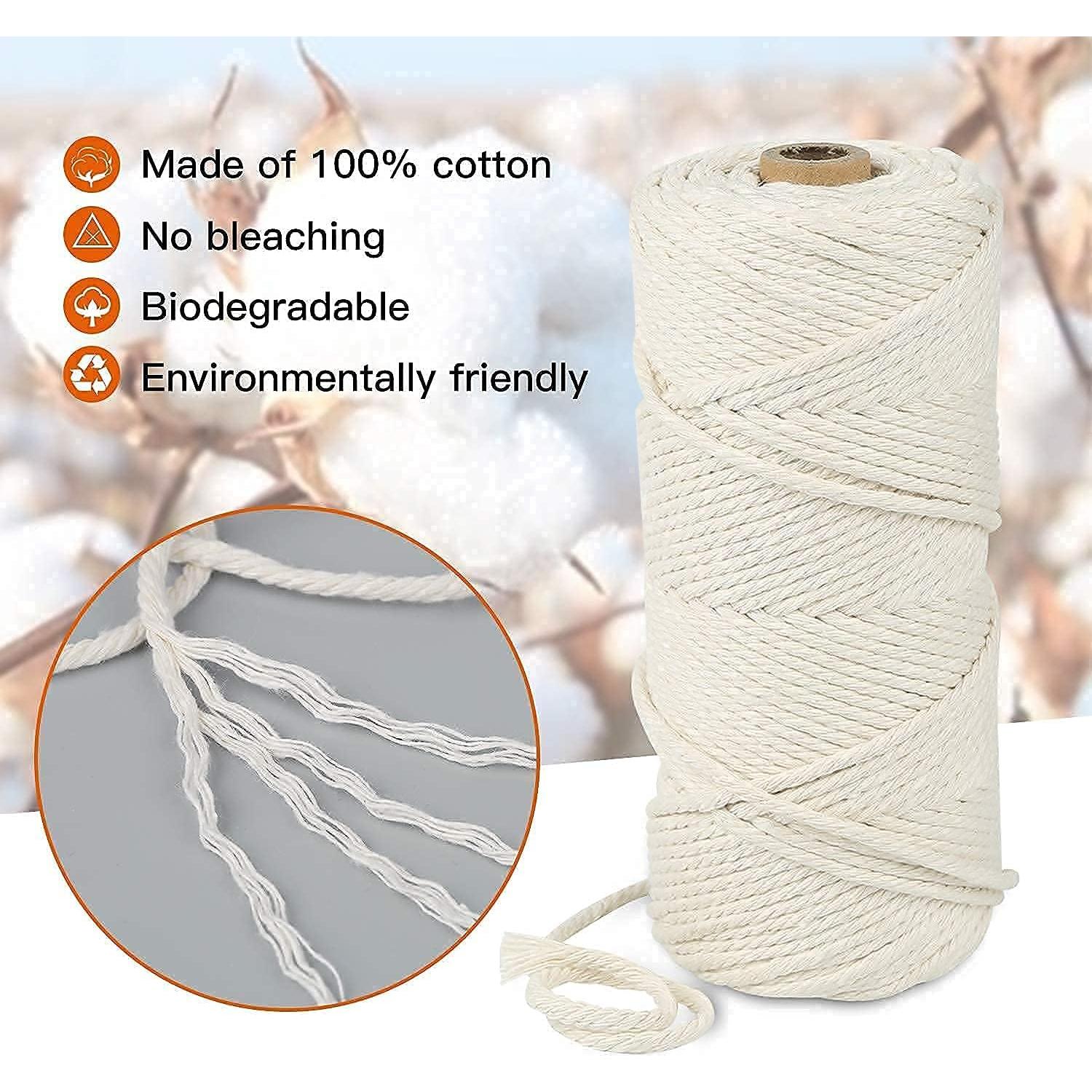 Kit de Macramé LECZIVOEN 109 Yards 3mm Algodón Natural DIY