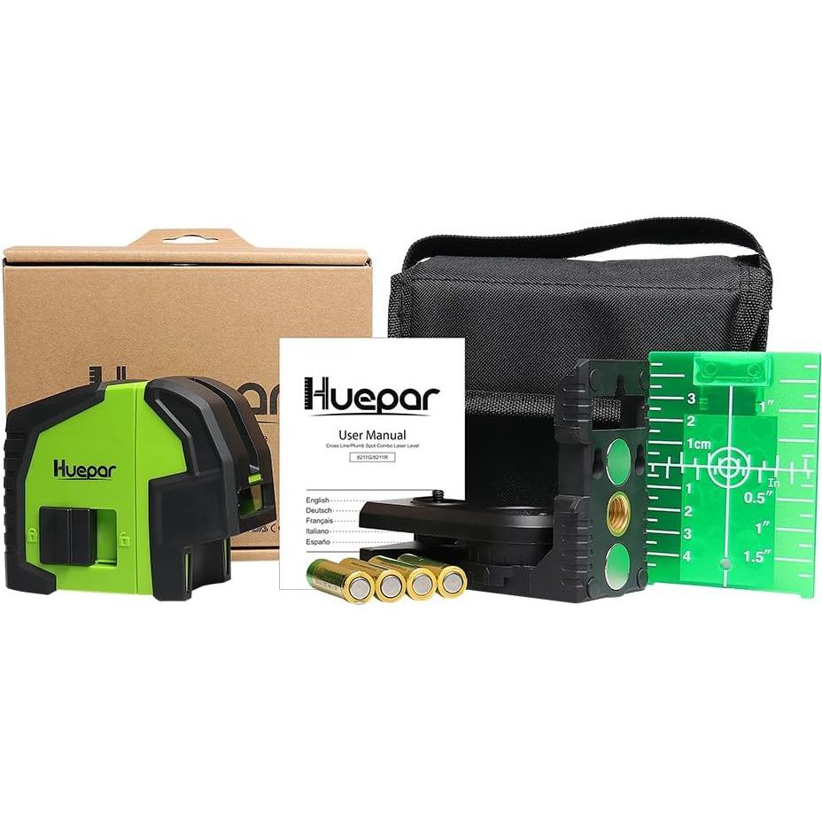 Nivel Láser Cruzado Huepar 8211G Verde Autonivelante 0.94 kg
