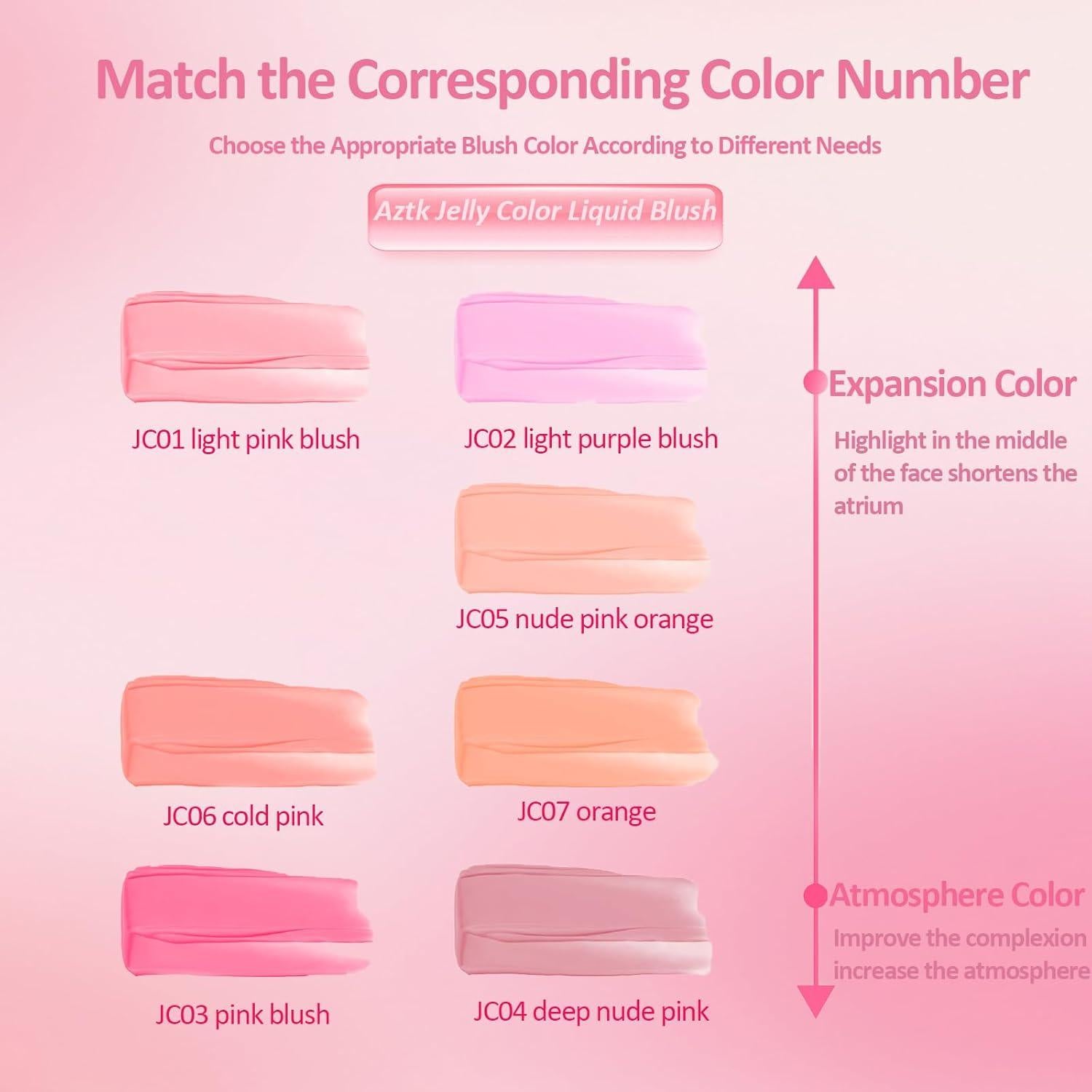 Rubor Líquido Aztk JC01 5ml Alta Pigmentación Mate