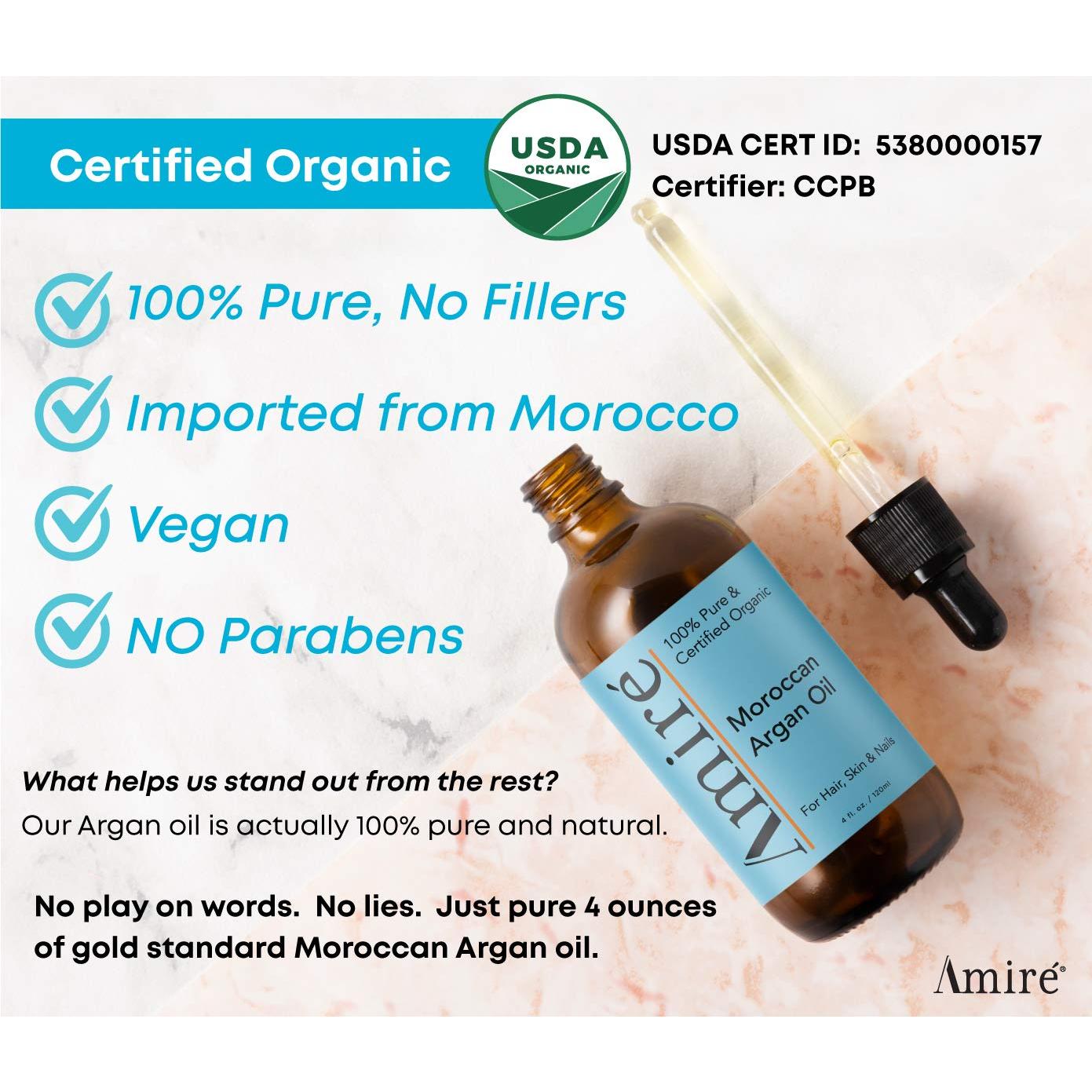 Aceite de Argán Orgánico 118ml Amire - Hidratante Piel y Cabello