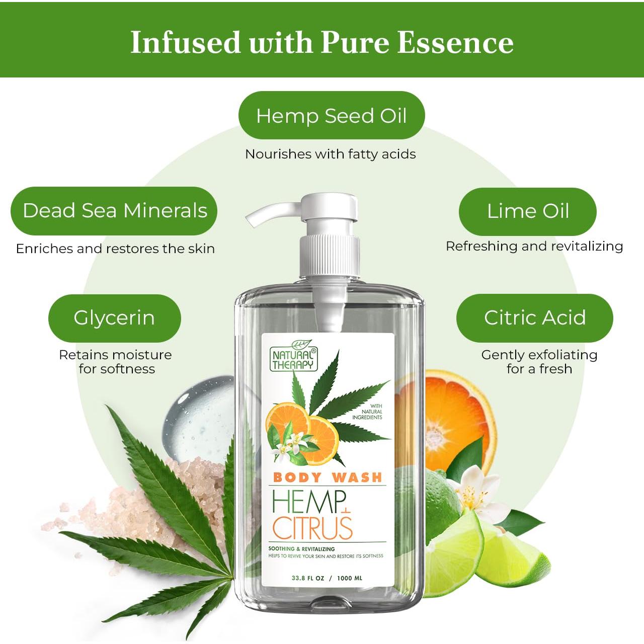 Gel de Ducha Crystalline Health & Beauty 2000 ml Cáñamo y Cítricos