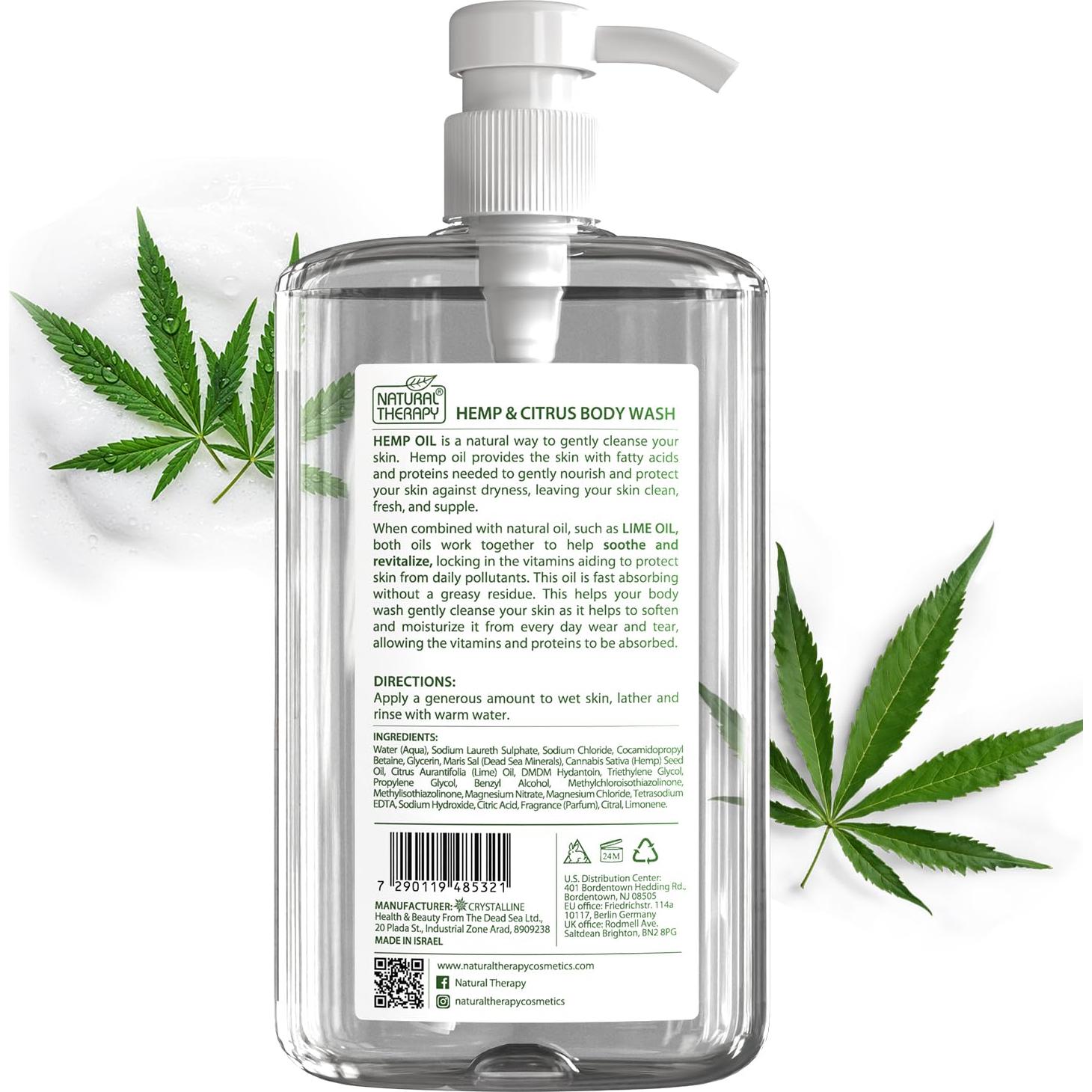 Gel de Ducha Crystalline Health & Beauty 2000 ml Cáñamo y Cítricos