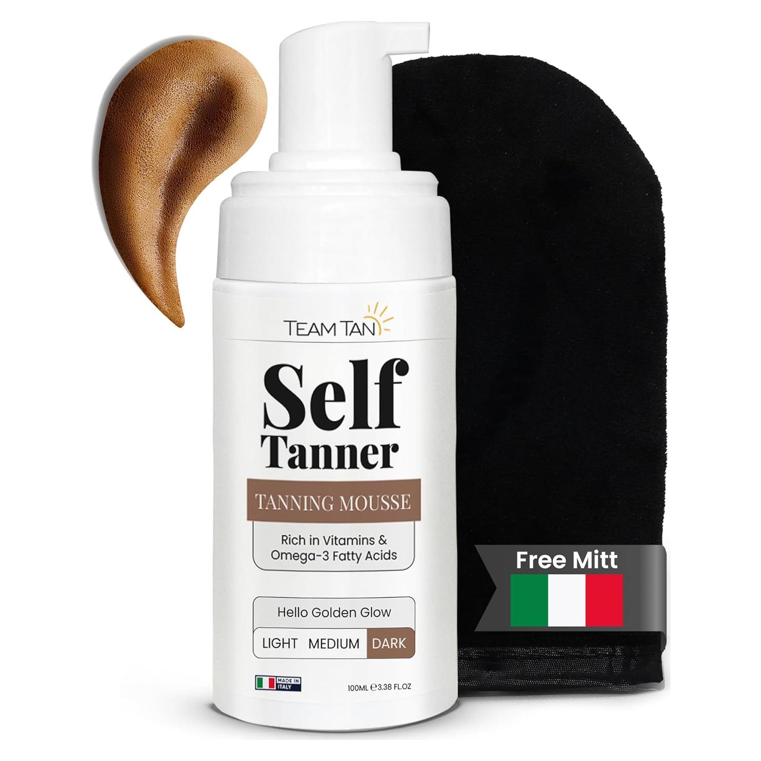 Mousse Autobronceador Team Tan 100 ml Oscuro para Cara y Cuerpo