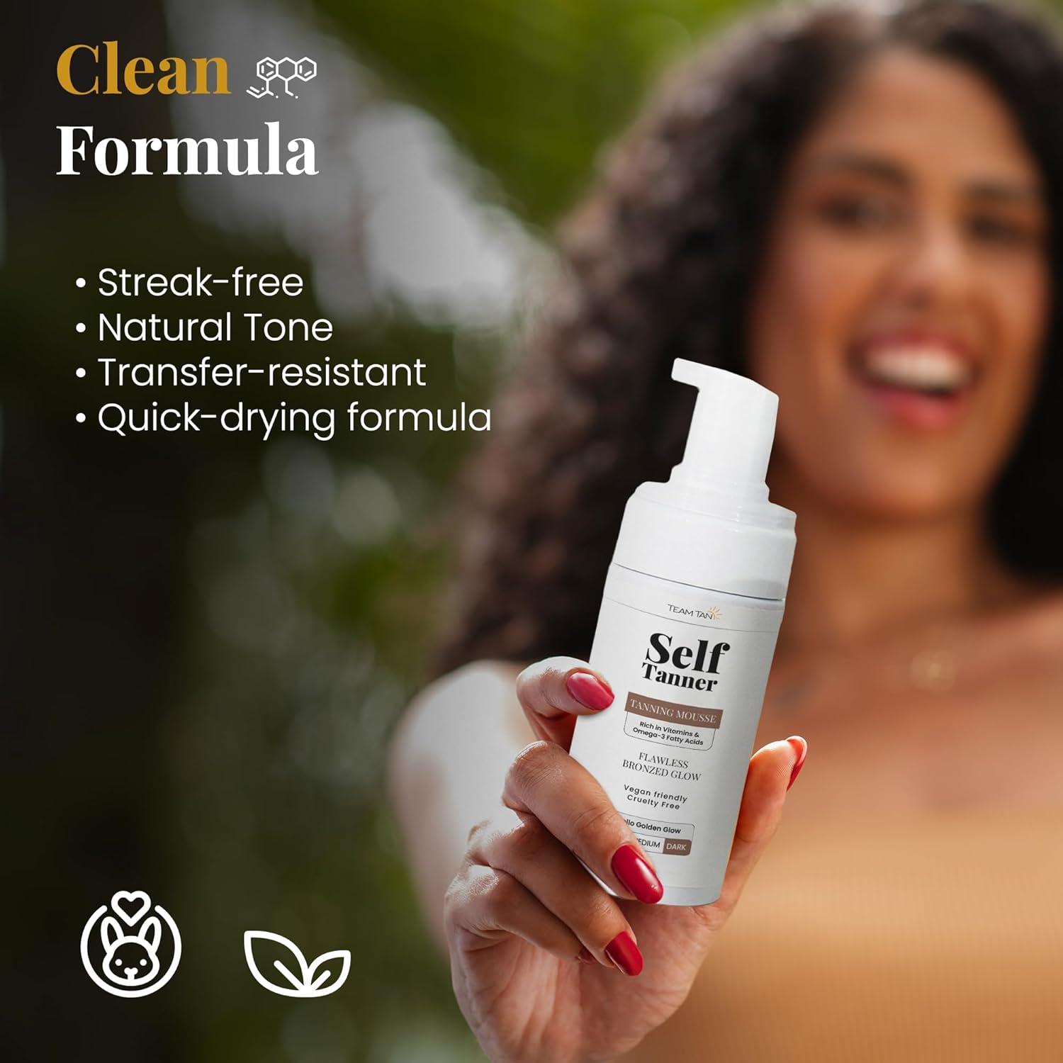 Mousse Autobronceador Team Tan 100 ml Oscuro para Cara y Cuerpo