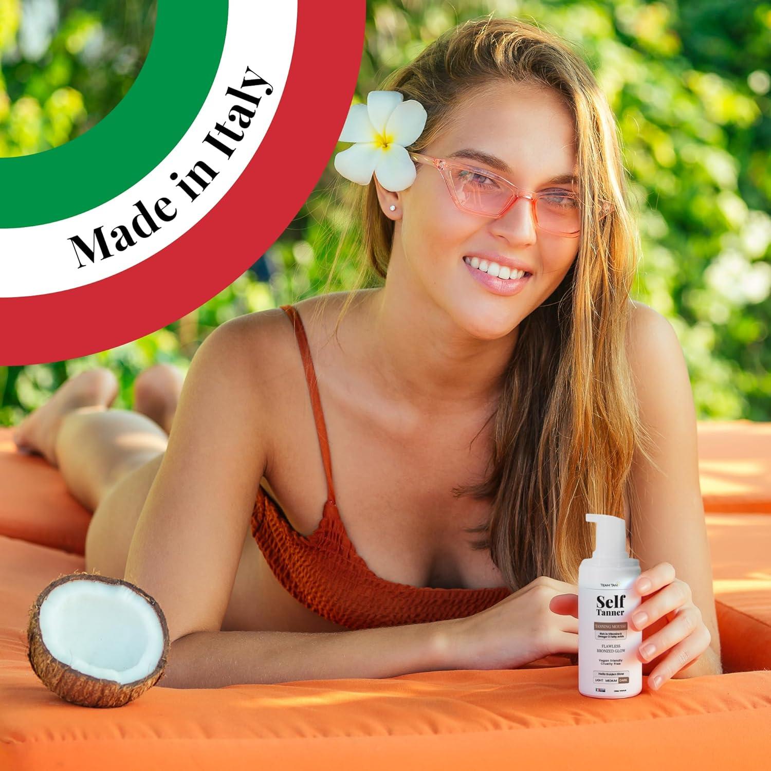 Mousse Autobronceador Team Tan 100 ml Oscuro para Cara y Cuerpo