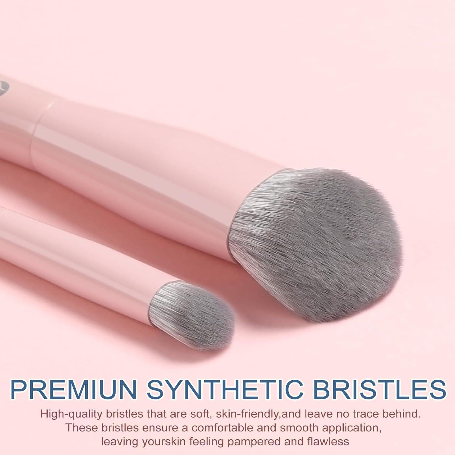 Brocha de Maquillaje Kabuki Angulada KINGMAS Rosa 16.8cm