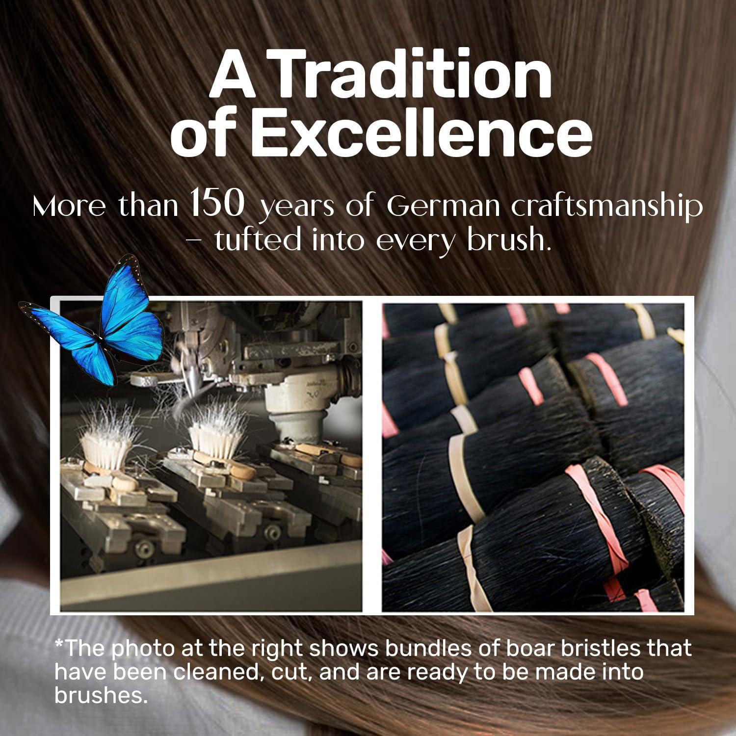 Cepillo de Cerdas de Jabalí Tibet 100% Natural para Cabello Fino