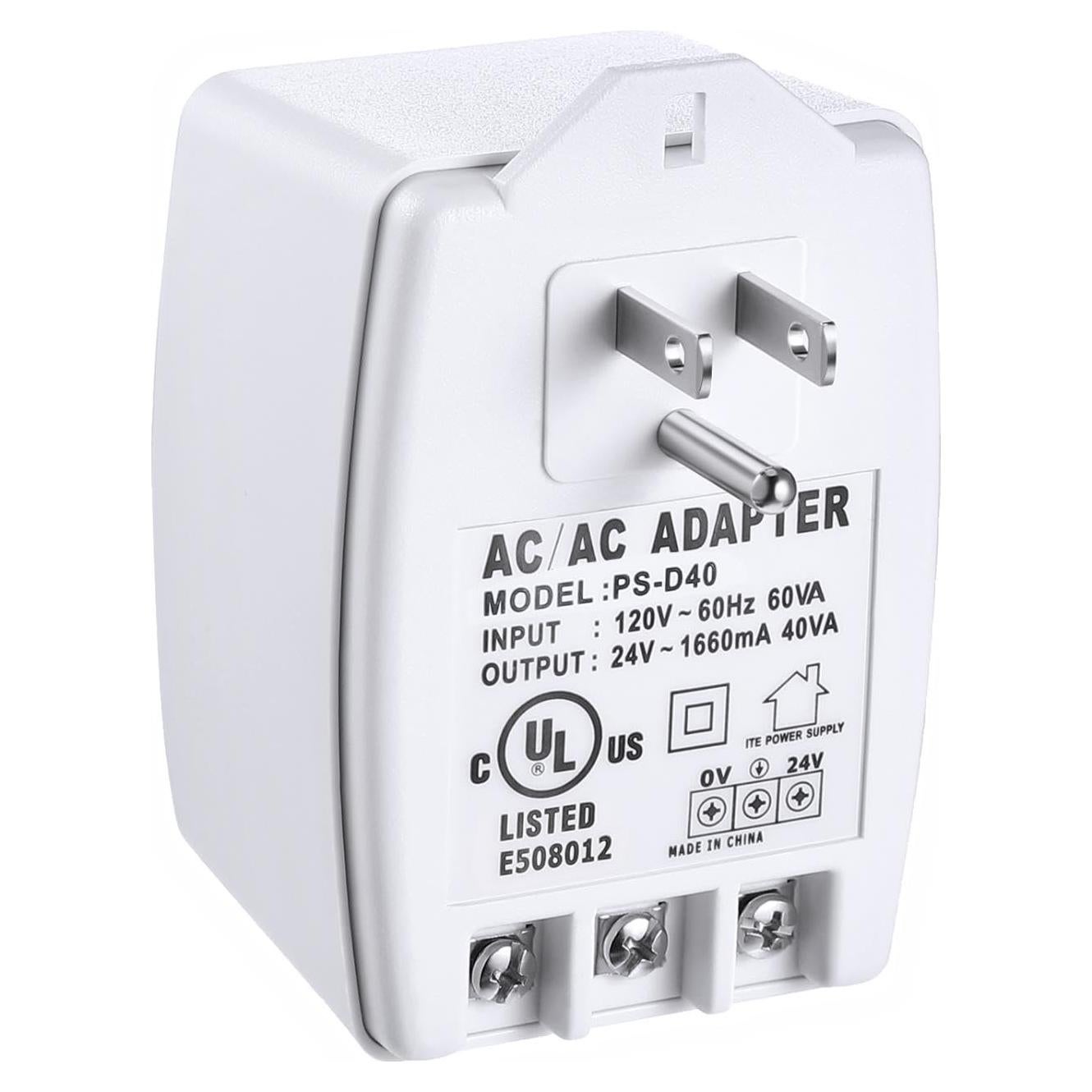 Transformador Hotop 24V 40VA Enchufable con Fusible PTC