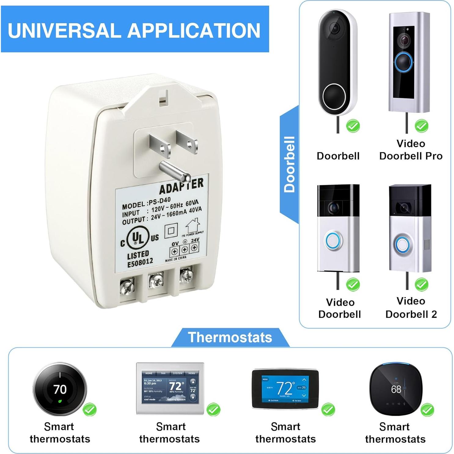 Transformador Hotop 24V 40VA Enchufable con Fusible PTC