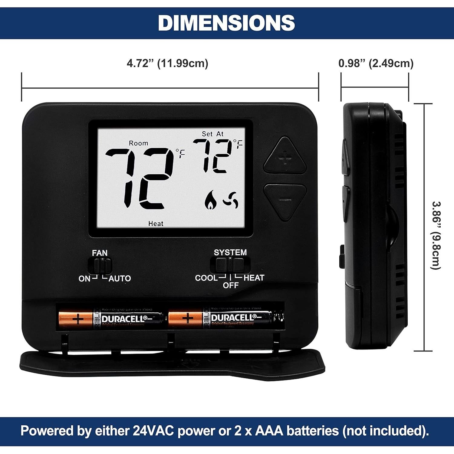 Termostato Digital No Programable ELECTECK 1 Calor 1 Frío LCD