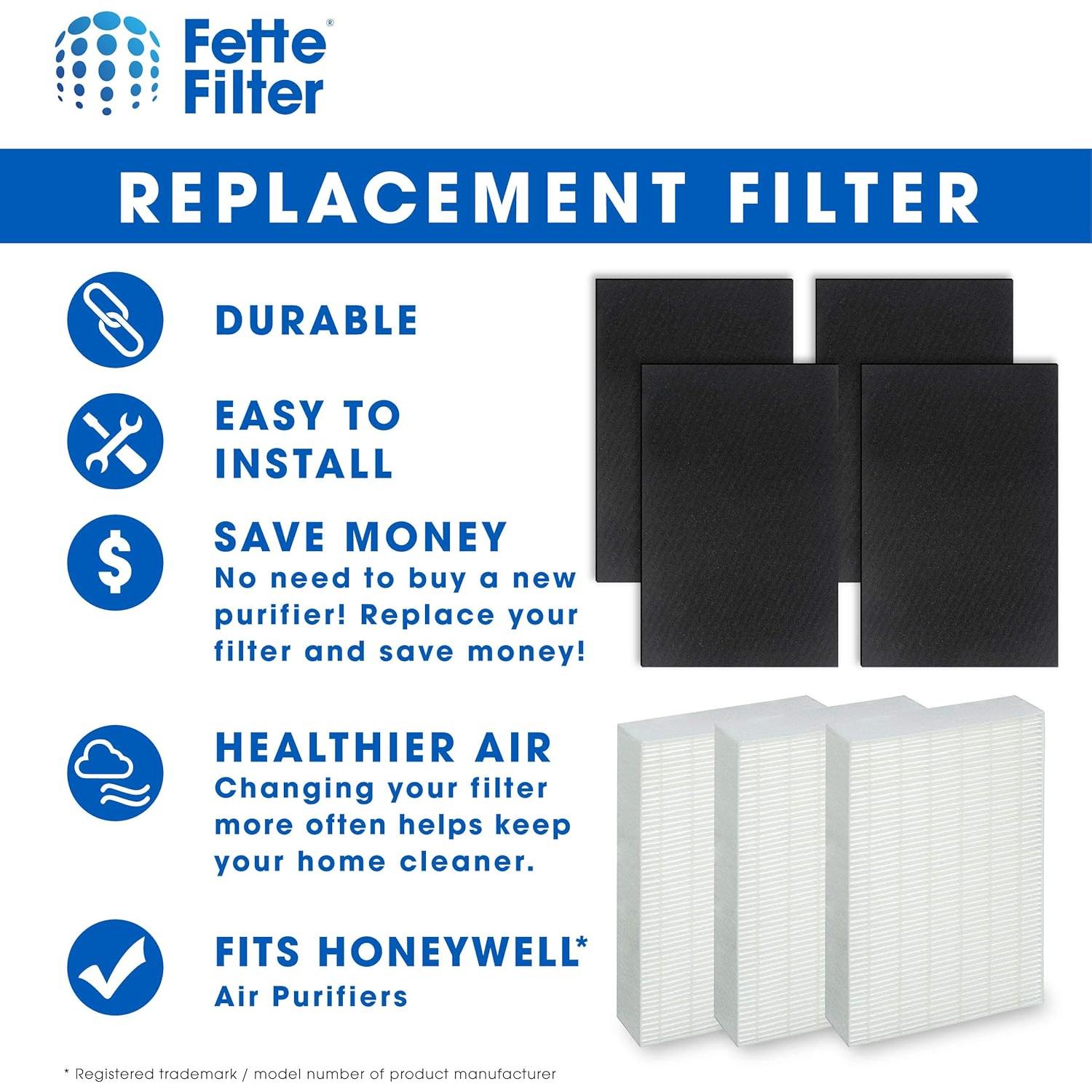 Juego de Filtros HEPA Fette Filter para Purificadores Honeywell