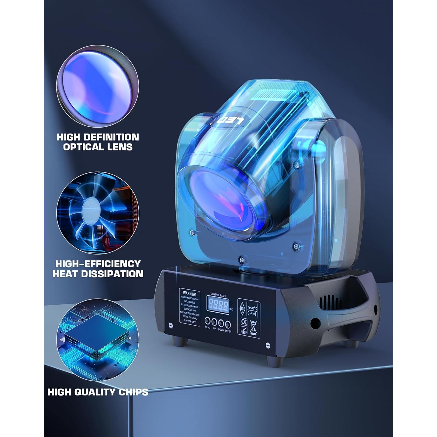 HOLDLAMP 120W Luz de Cabeza Móvil DJ con 18 Prismas