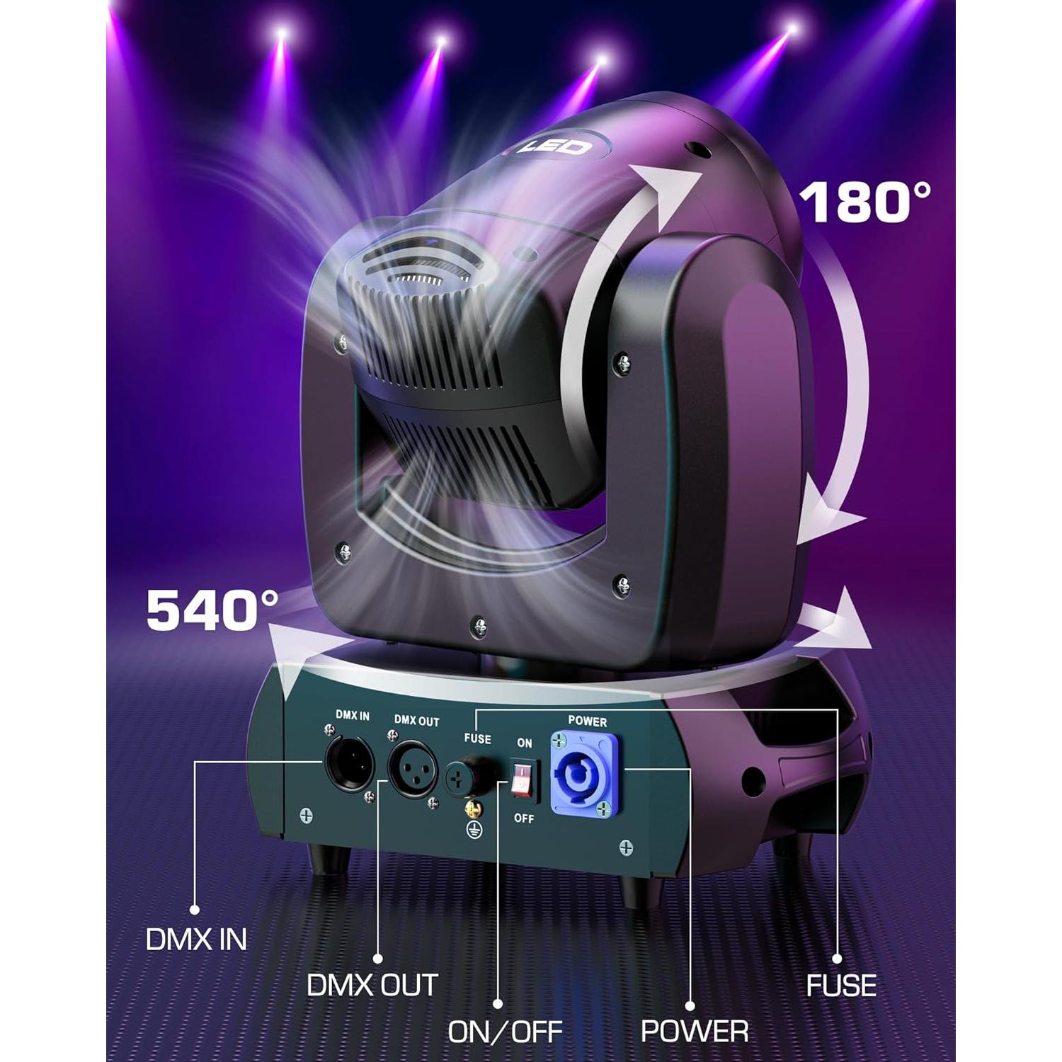 HOLDLAMP 120W Luz de Cabeza Móvil DJ con 18 Prismas