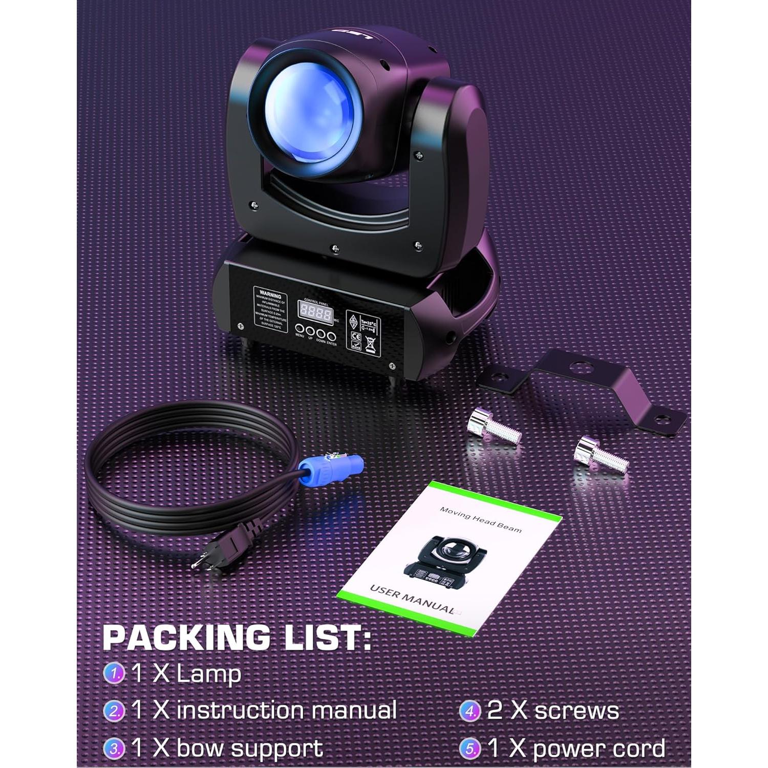 HOLDLAMP 120W Luz de Cabeza Móvil DJ con 18 Prismas