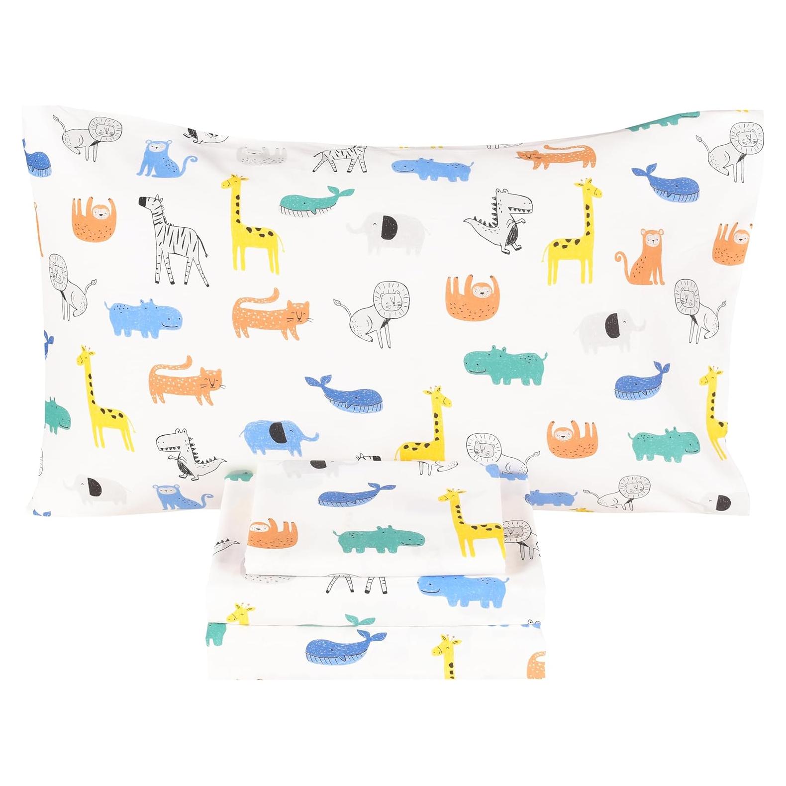 Juego de Sábanas Twin 3 Piezas Algodón Scientific Sleep Animales