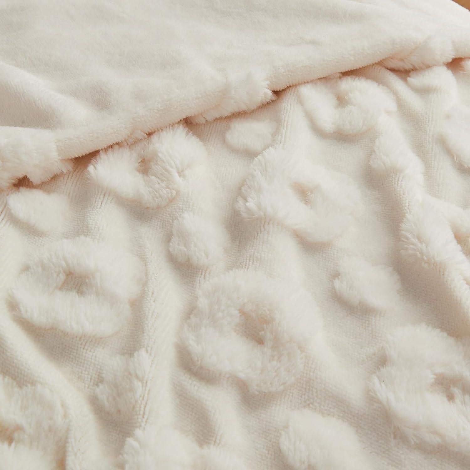 Manta de piel sintética Lotus Karen 178x203 cm blanca suave