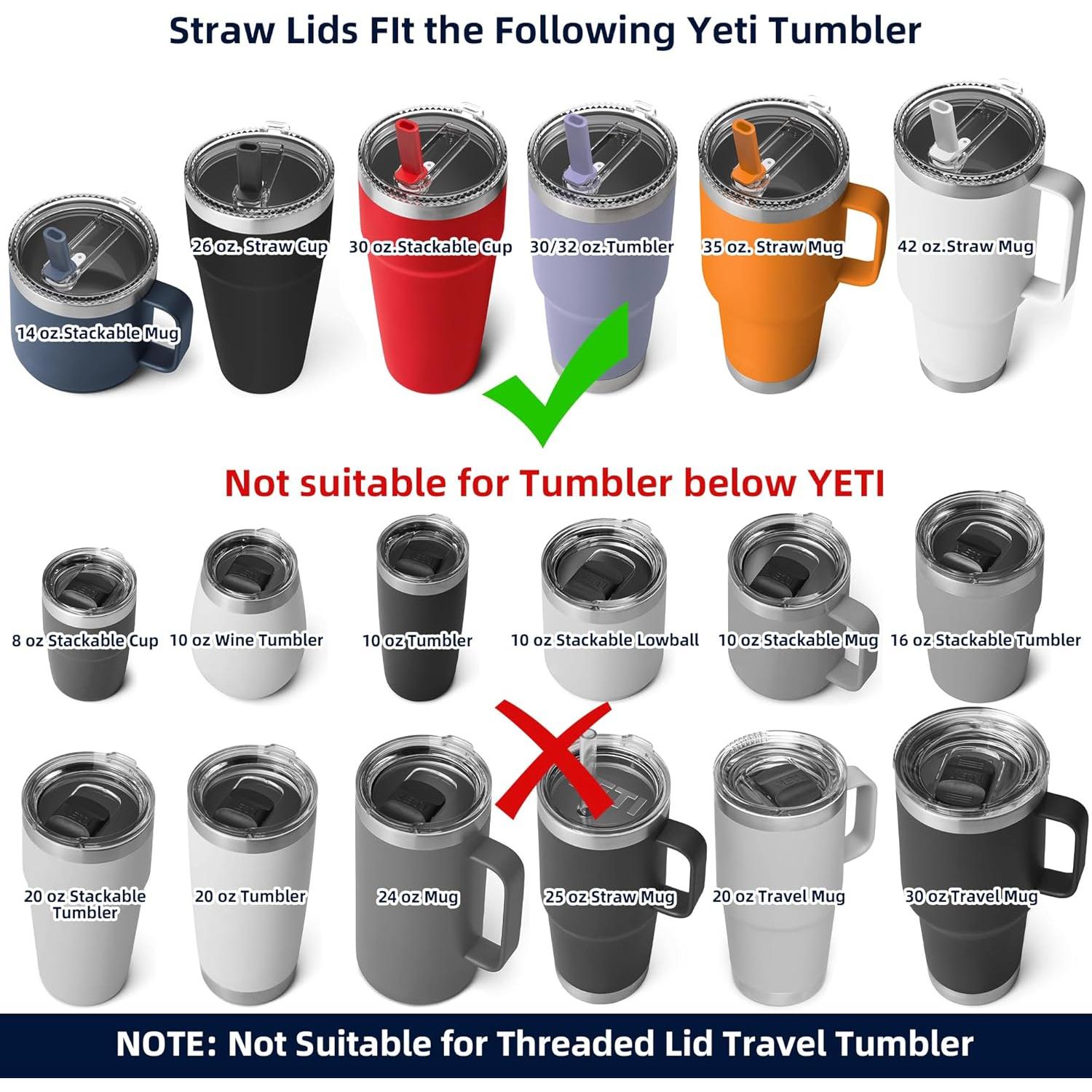 Tapa de Popote HAILIWEI 30 oz para Vaso YETI - A Prueba de Fugas