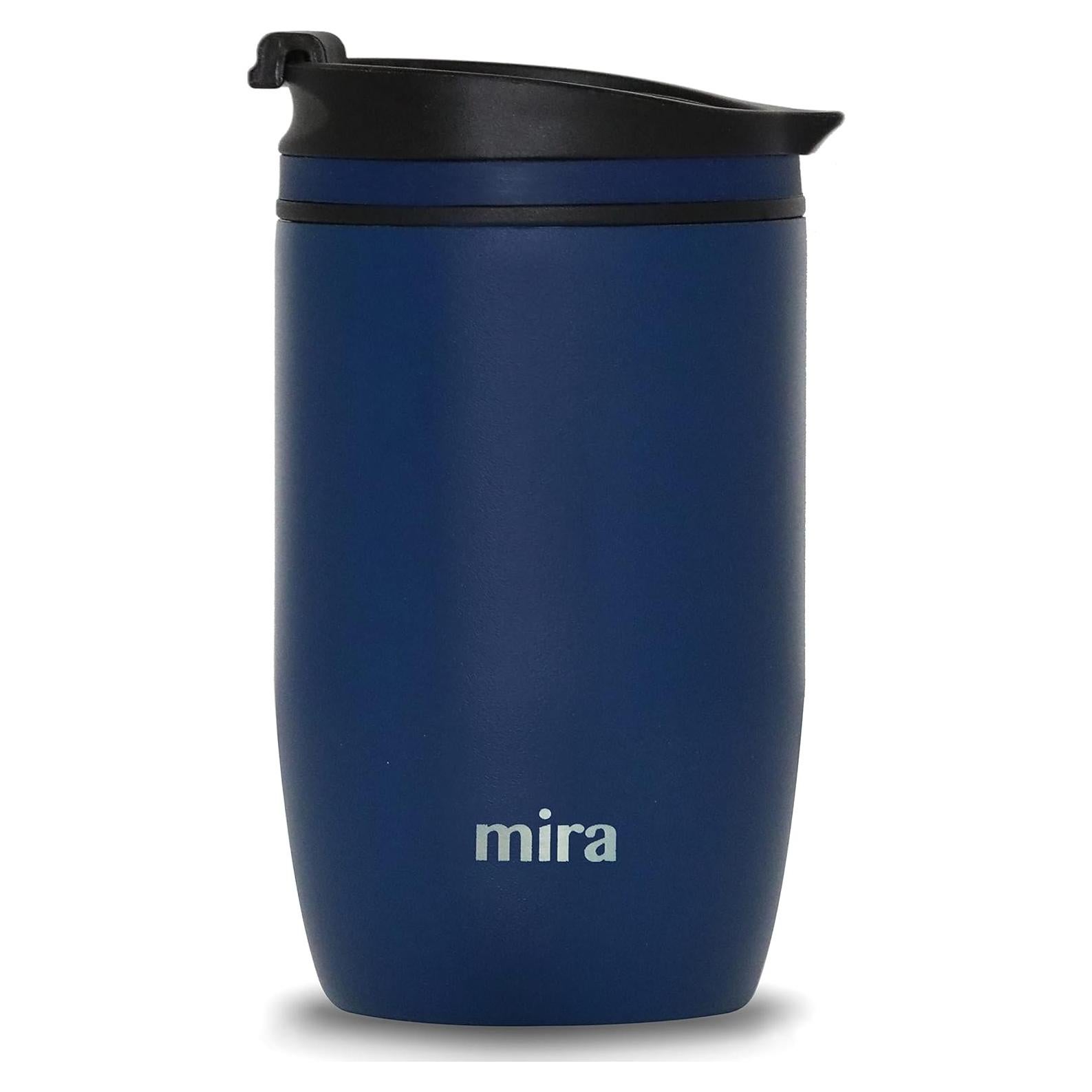 Taza de Café de Viaje MIRA 12 oz Acero Inoxidable Azul