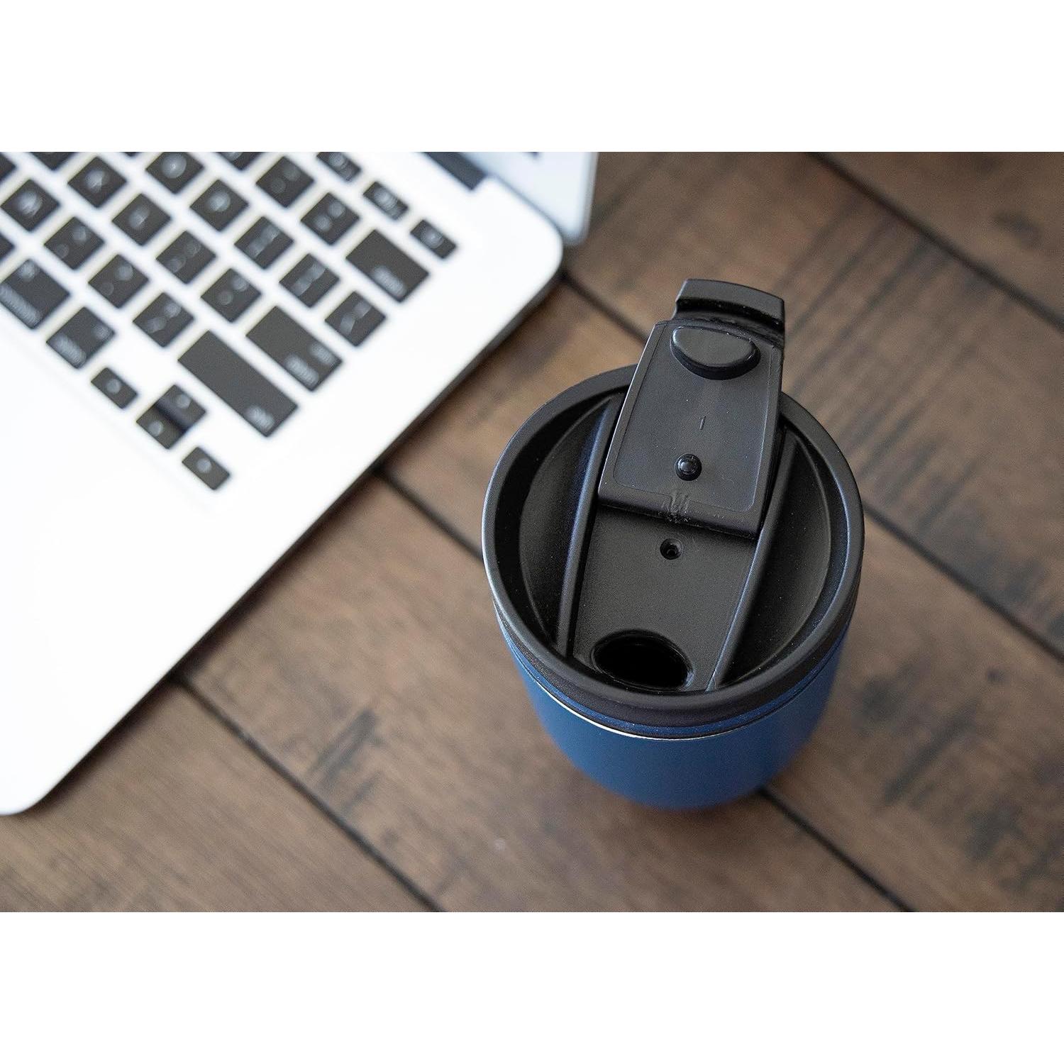 Taza de Café de Viaje MIRA 12 oz Acero Inoxidable Azul