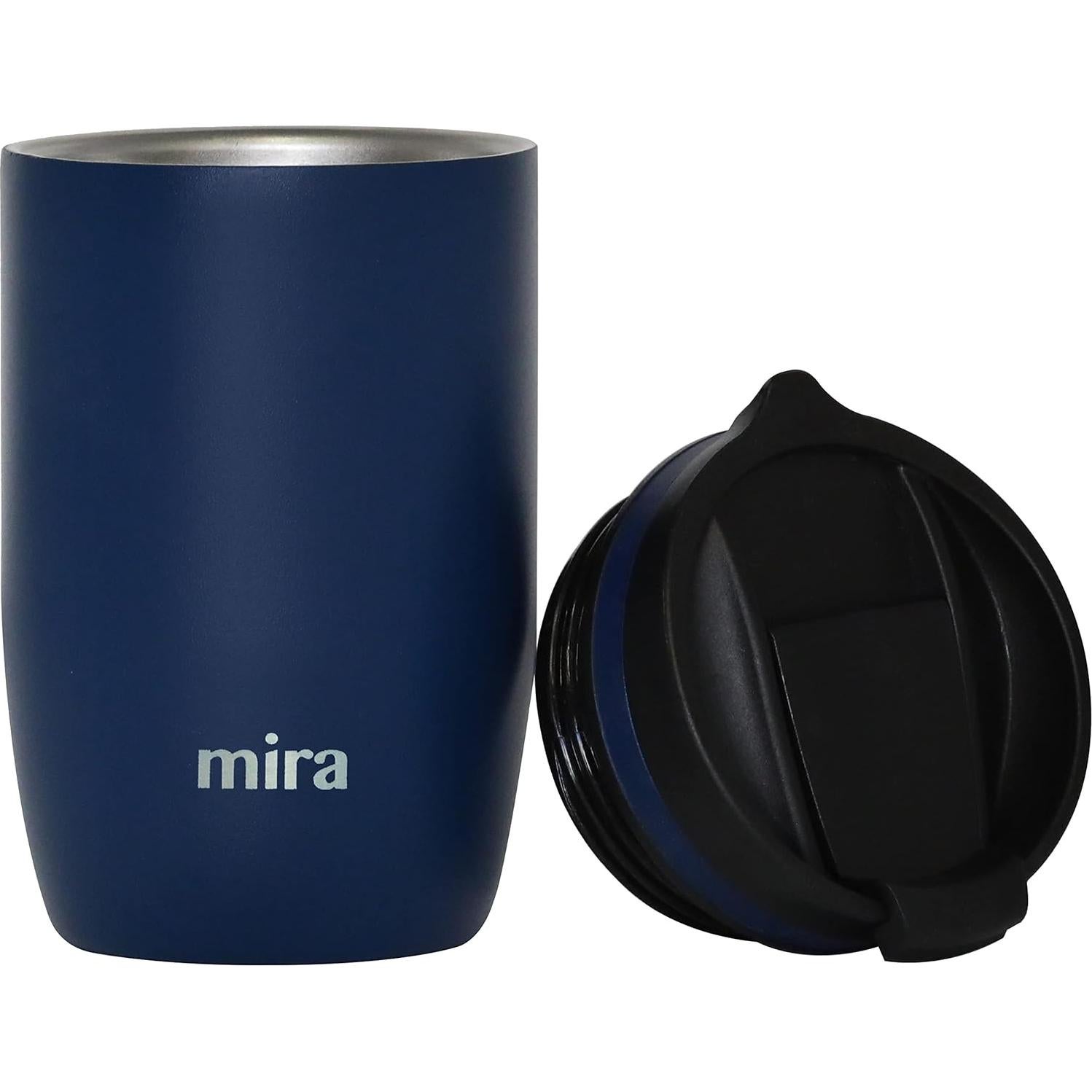 Taza de Café de Viaje MIRA 12 oz Acero Inoxidable Azul