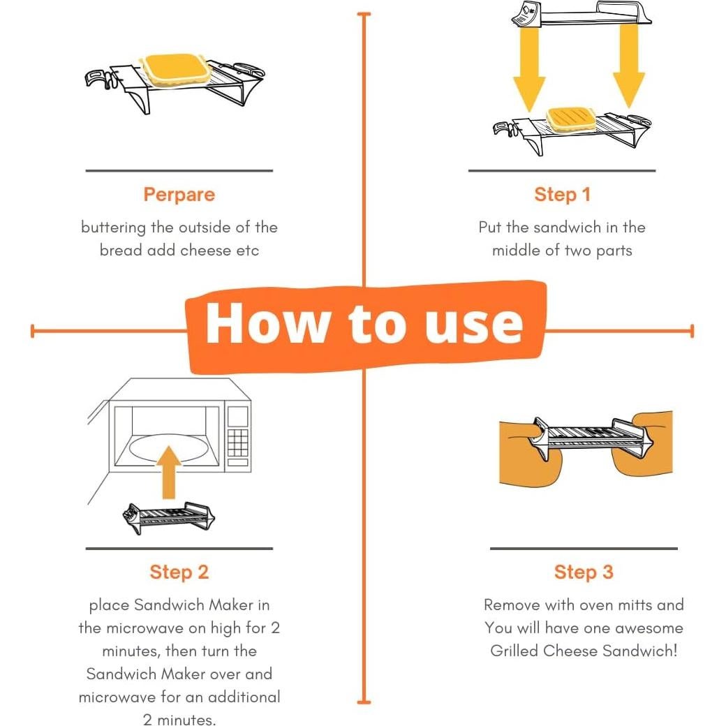 Hacedor de Sándwiches de Microondas MACONEE 900W Antiadherente