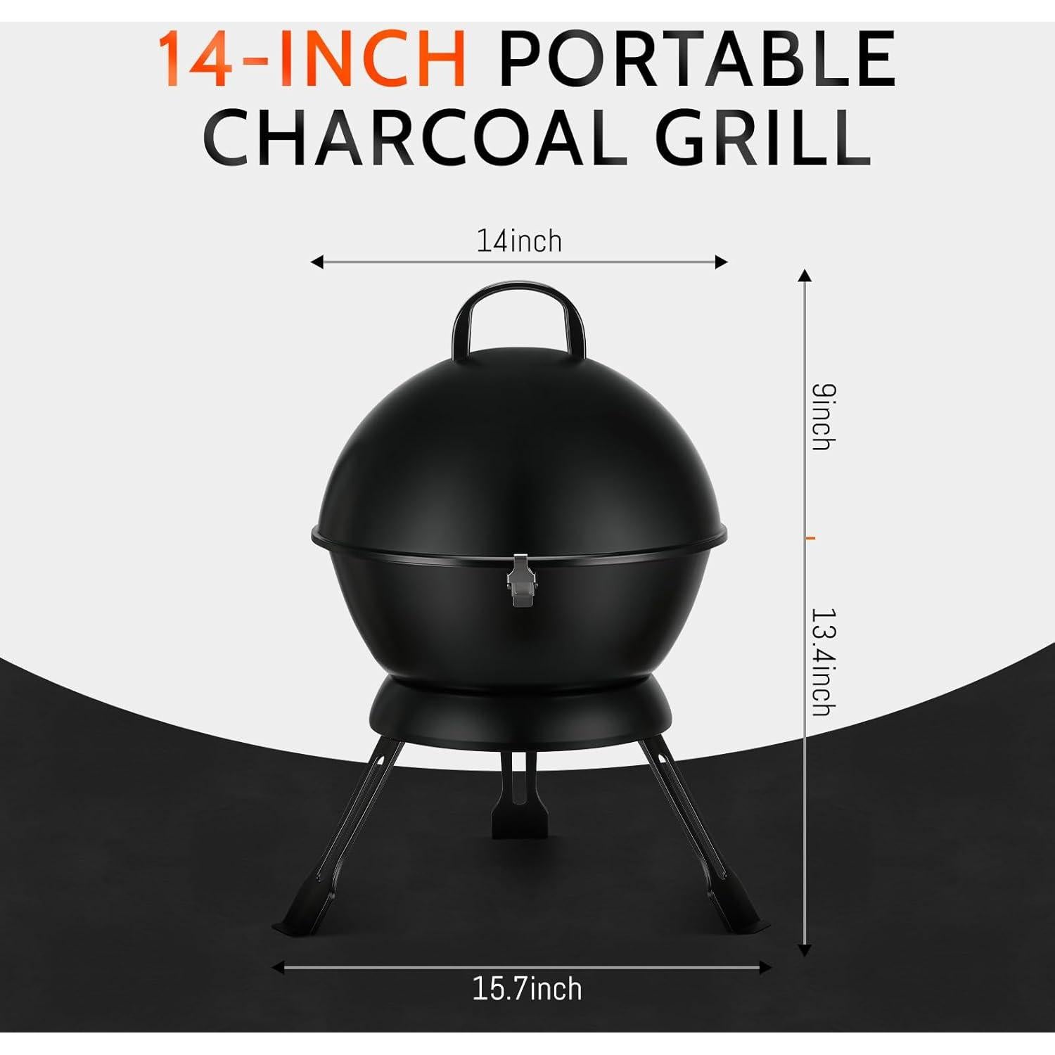 Parrilla de Barbacoa Portátil MAISON BACKYARDS 35.6 cm Carbón