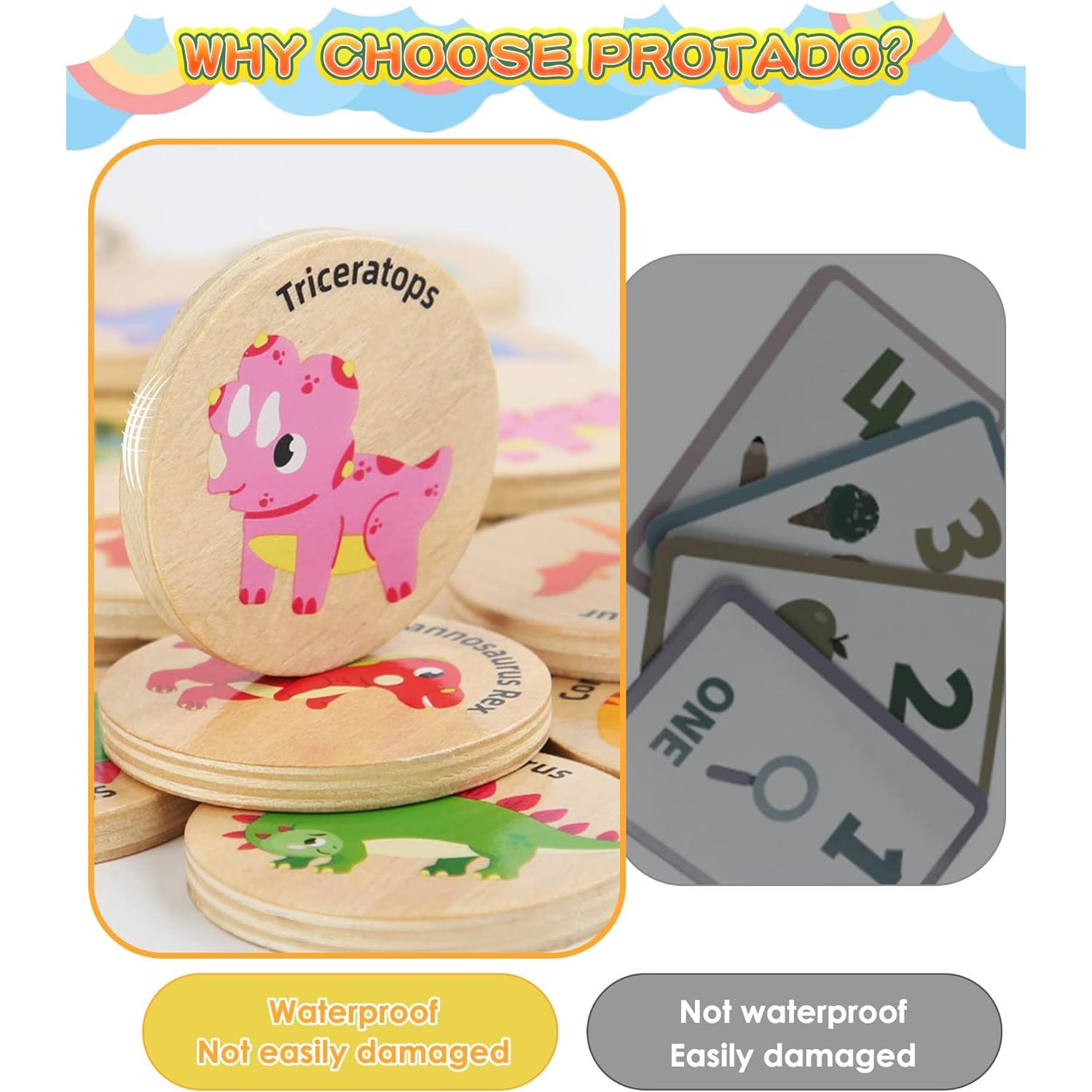 Juego de Memoria de Dinosaurios Protado - 24 Tarjetas Educativas