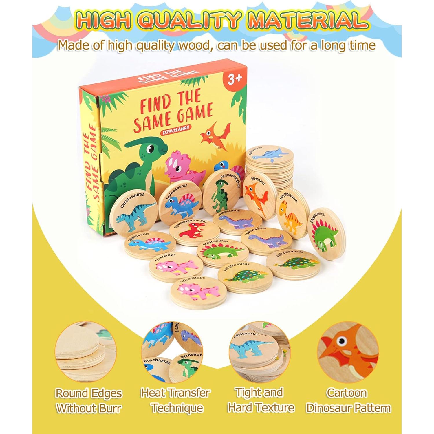 Juego de Memoria de Dinosaurios Protado - 24 Tarjetas Educativas