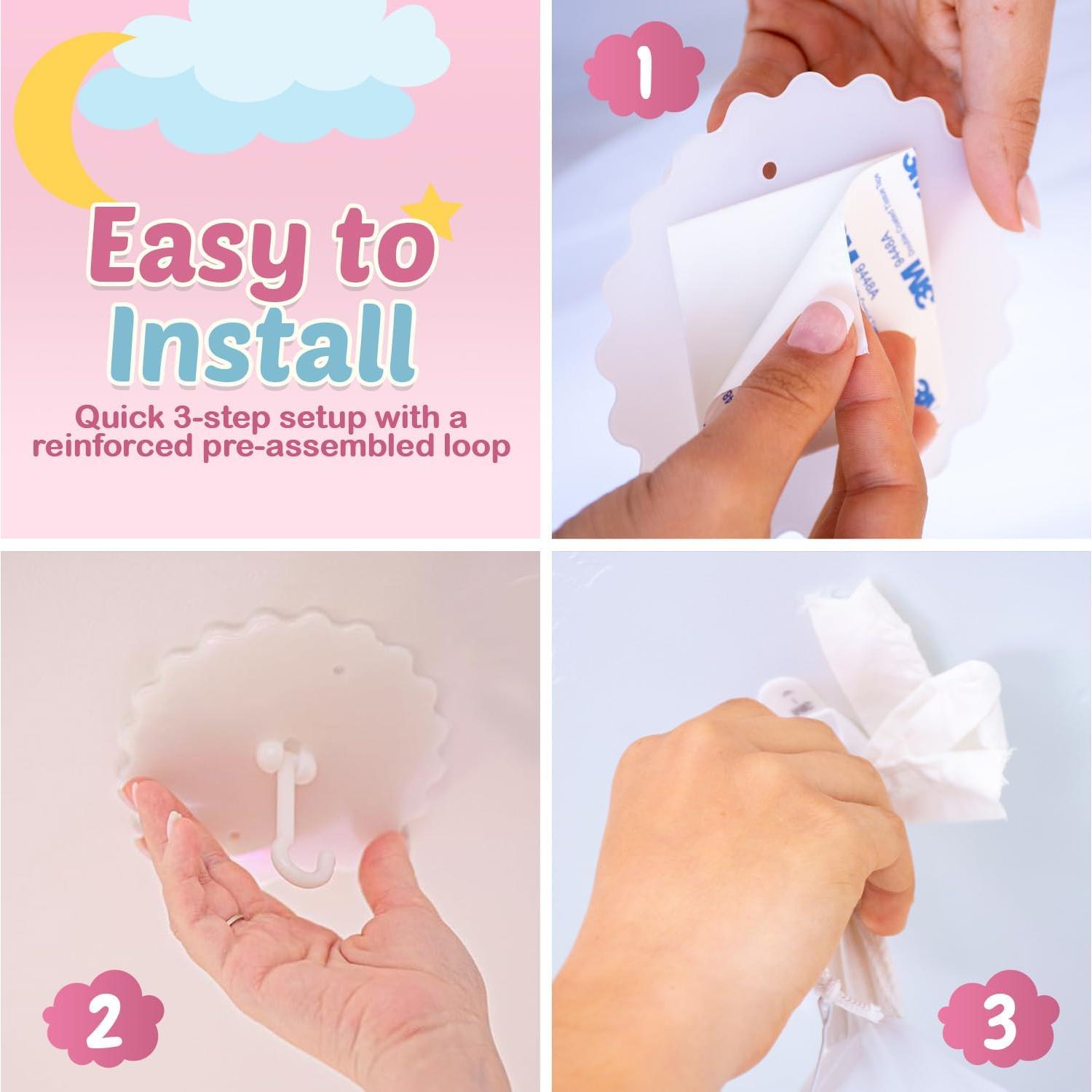 Dosel Rosa para Cama de Niñas - 10 TO 6 PICKS - Fácil Instalación