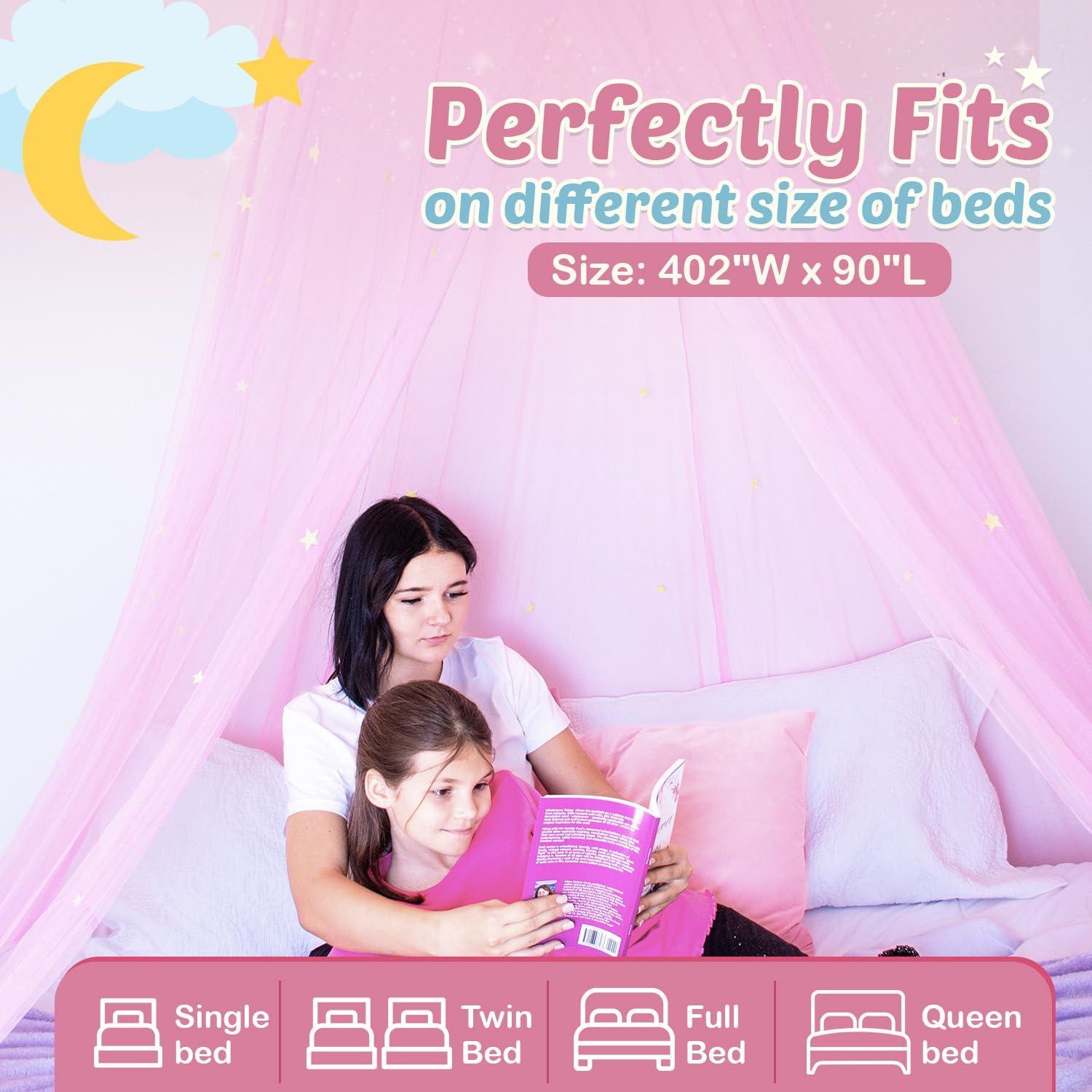 Dosel Rosa para Cama de Niñas - 10 TO 6 PICKS - Fácil Instalación