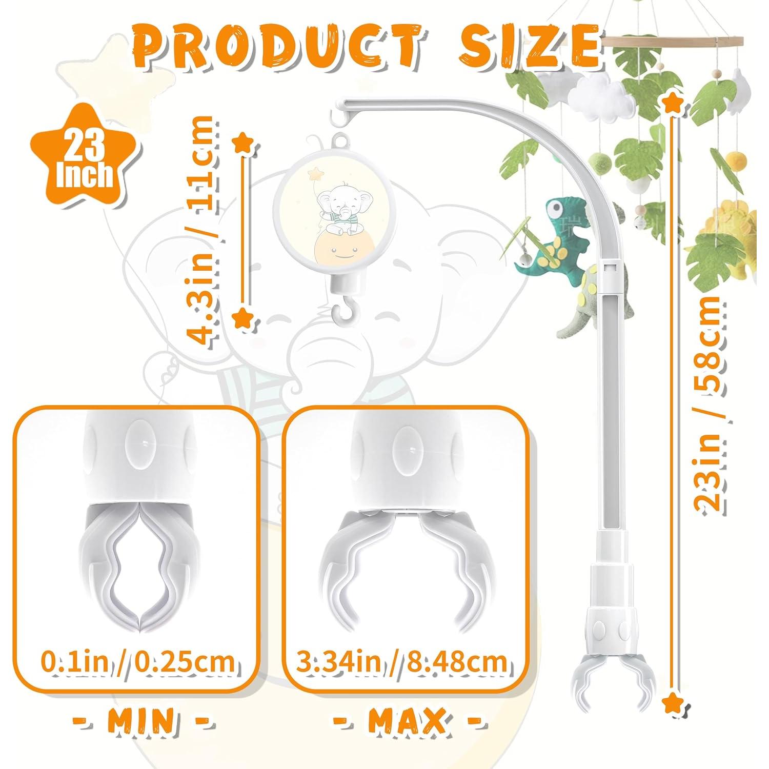 Brazo móvil ajustable para cuna SWSHENR con caja musical