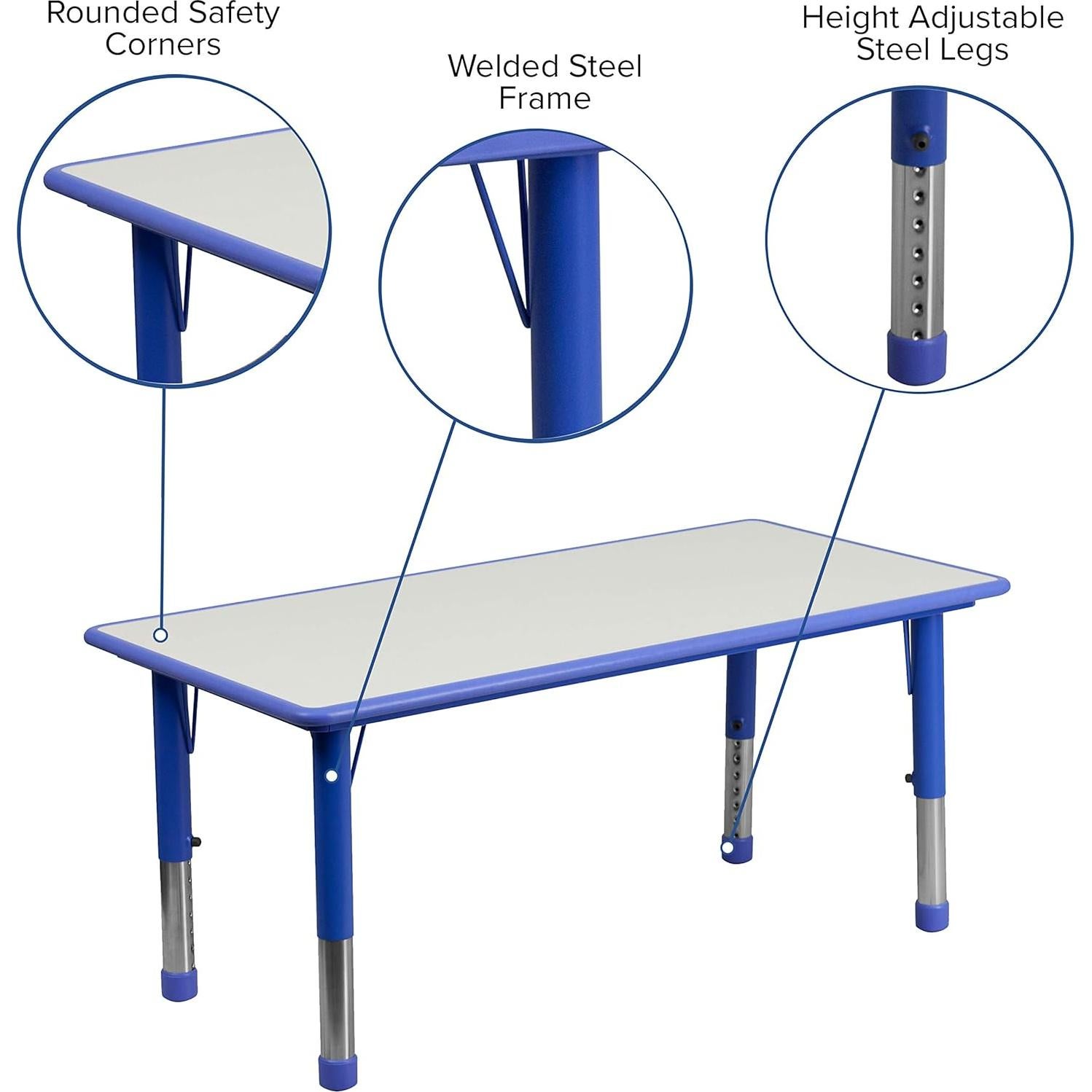 Mesa de Actividades Ajustable EMMA + OLIVER para Niños Azul