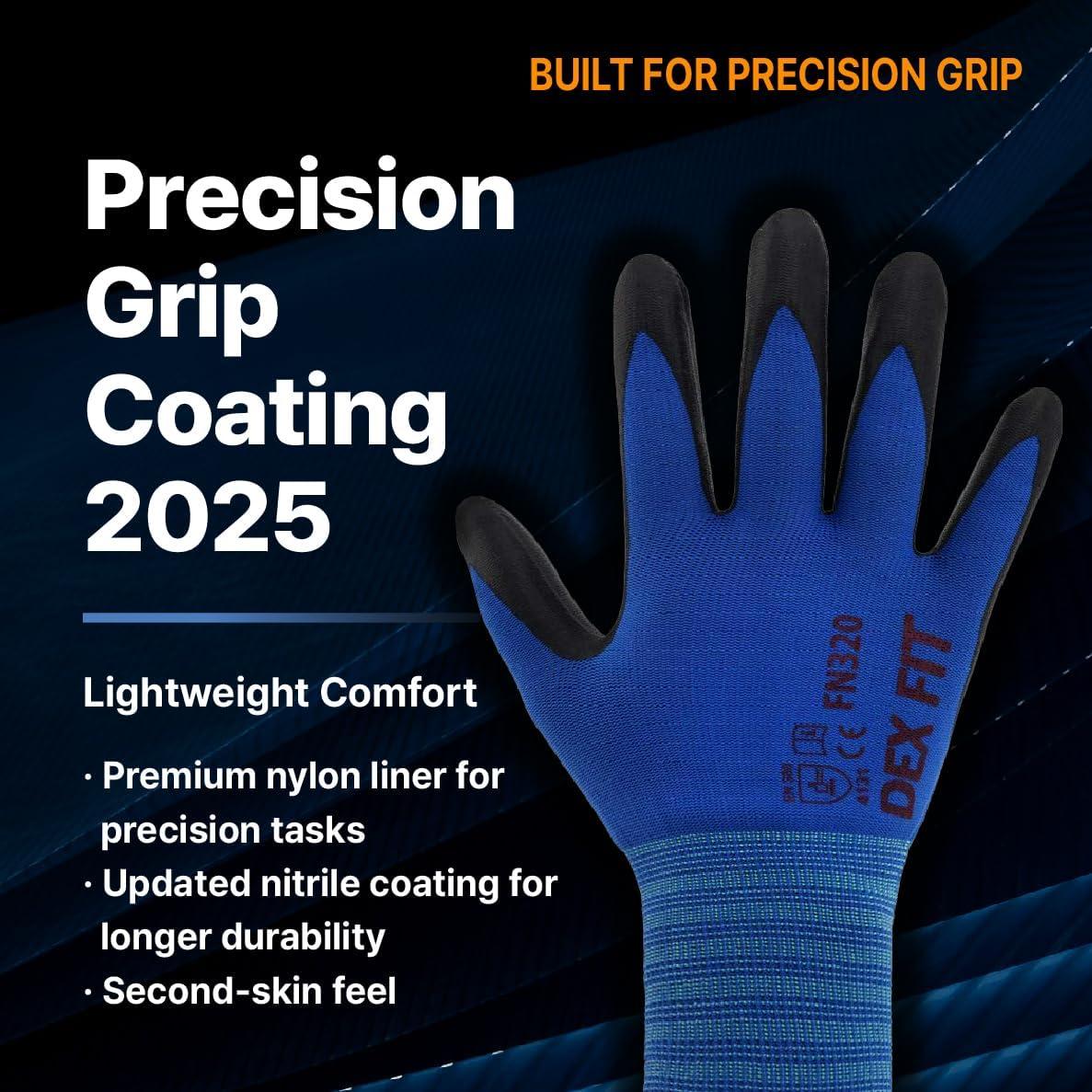 Guantes de Trabajo DEX FIT FN320 Nitrilo 3 Pares X-Pequeño