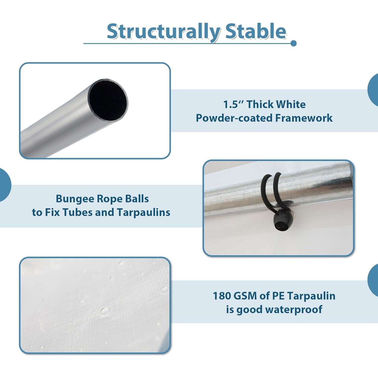 Carpa de Fiesta YOPTO 9.88x5.84m Impermeable con Paredes Desmontables