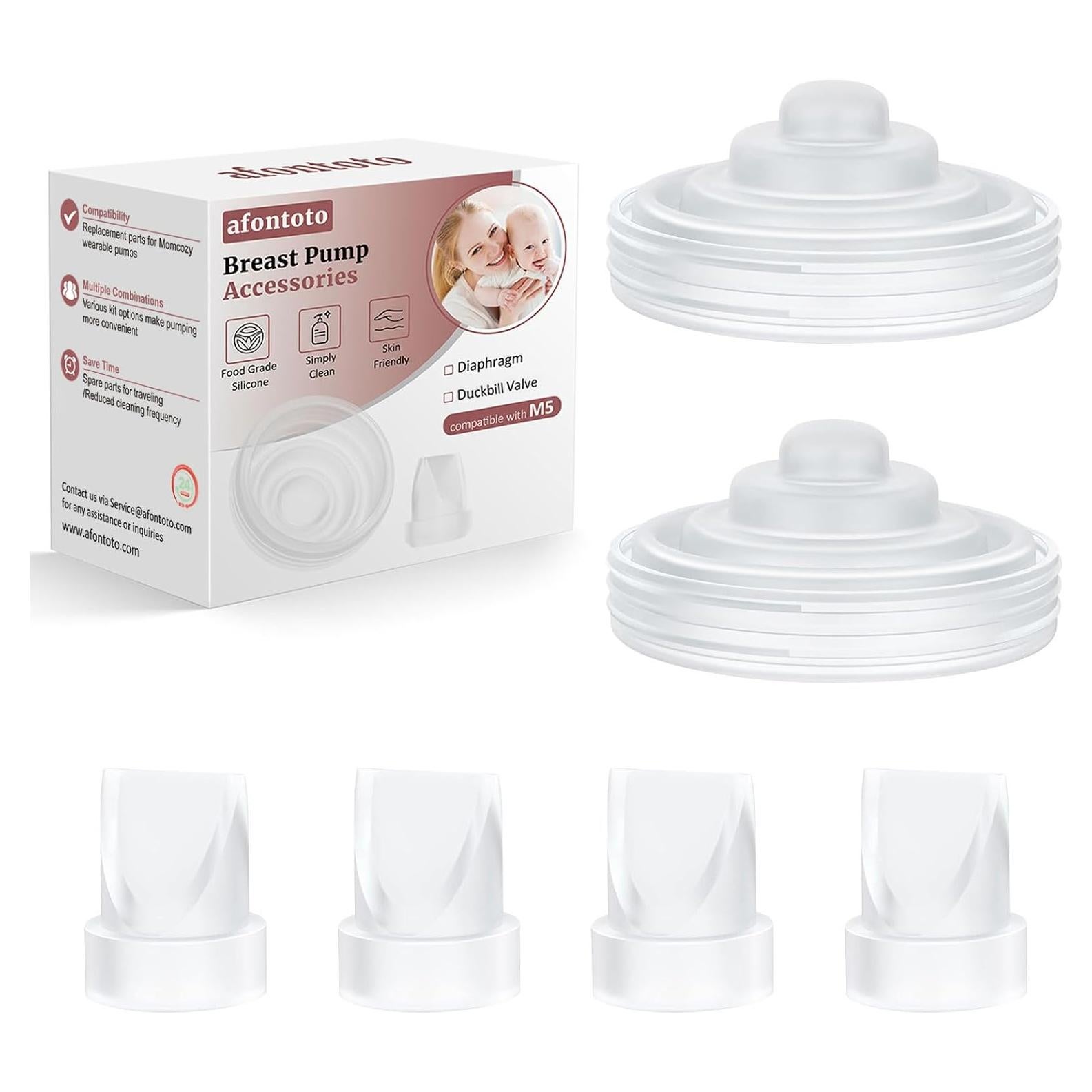 Kit de Repuestos para Extractor de Leche M5 Afontoto - 4 Válvulas y 2 Diafragmas de Silicona