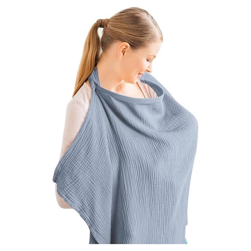 Fular de Lactancia KaeDa Versátil 75x95cm Algodón Azul Claro