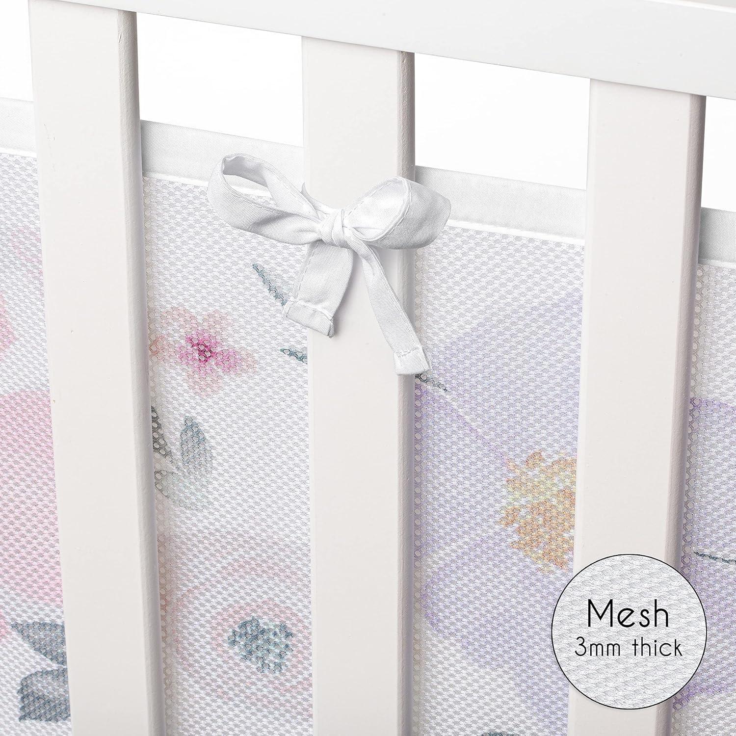 Forro de Cuna de Malla Sweet Jojo Designs 2 Piezas Floral Lavanda