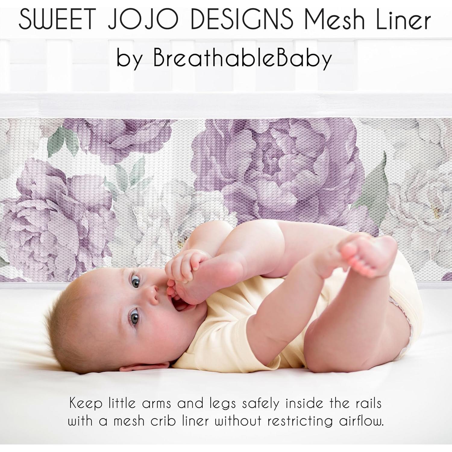 Forro de Cuna de Malla Sweet Jojo Designs 2 Piezas Floral