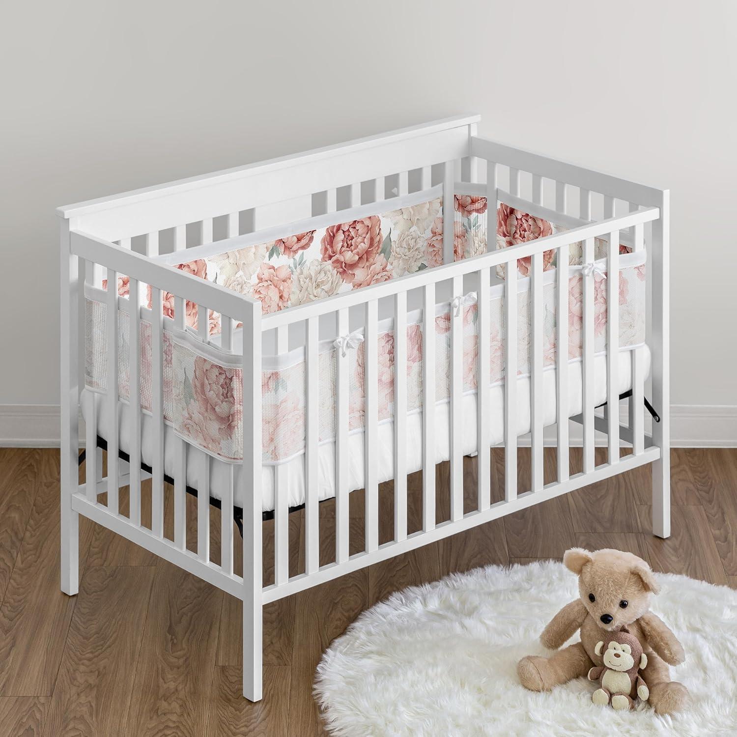 Forro de Cuna de Malla Sweet Jojo Designs Rosa Boho 2 Piezas