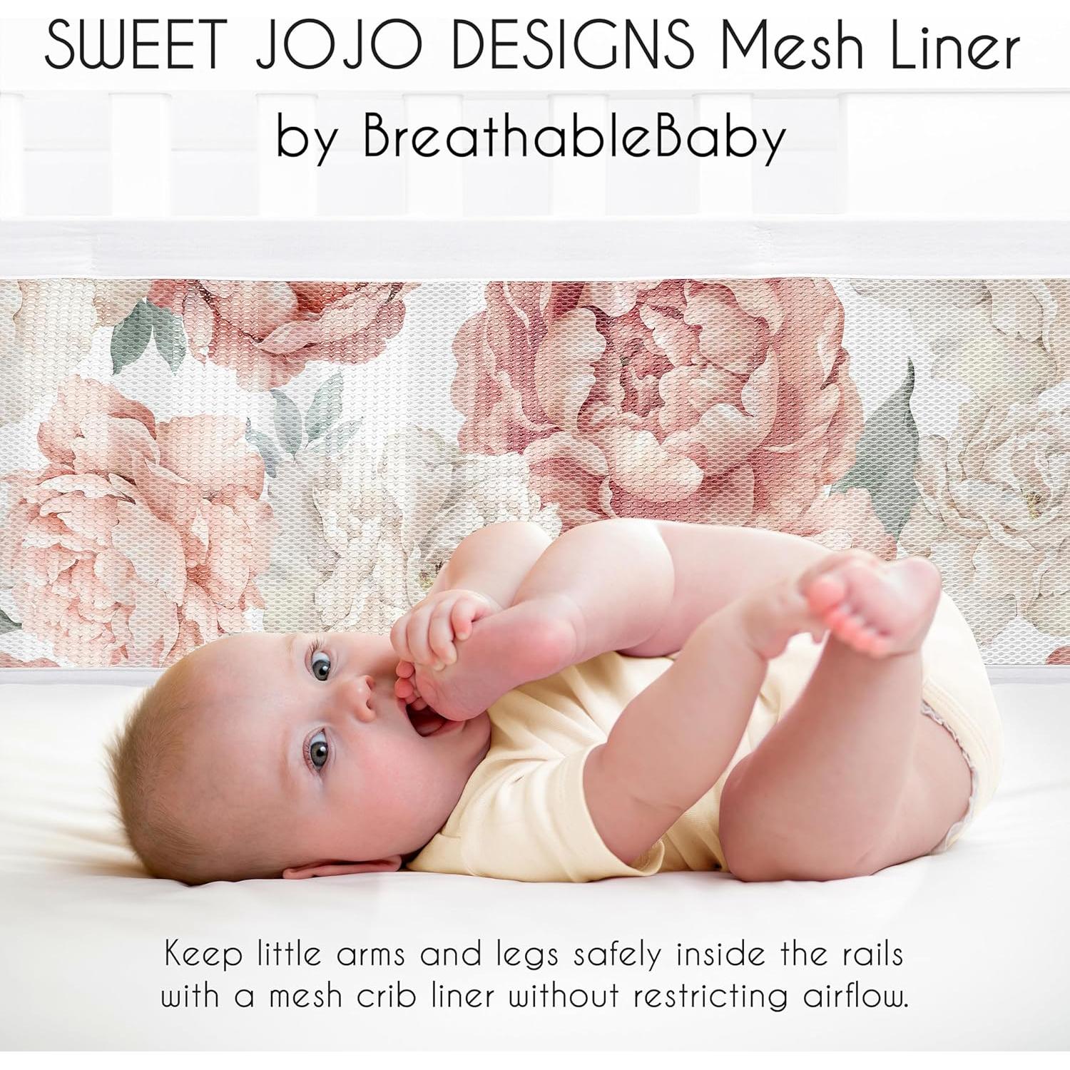 Forro de Cuna de Malla Sweet Jojo Designs Rosa Boho 2 Piezas