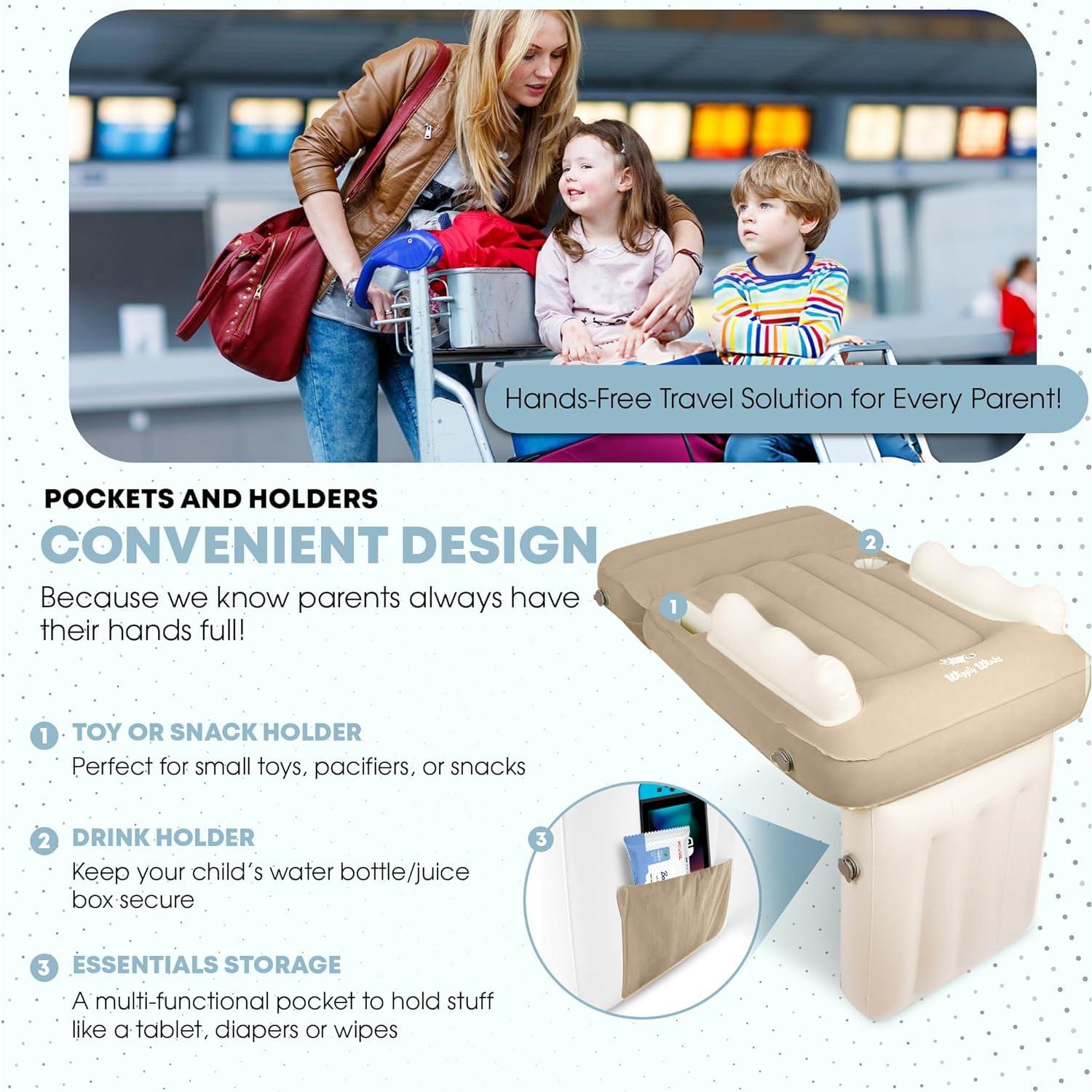 Cama inflable para niños Wiggly Winks - Beige Galleta