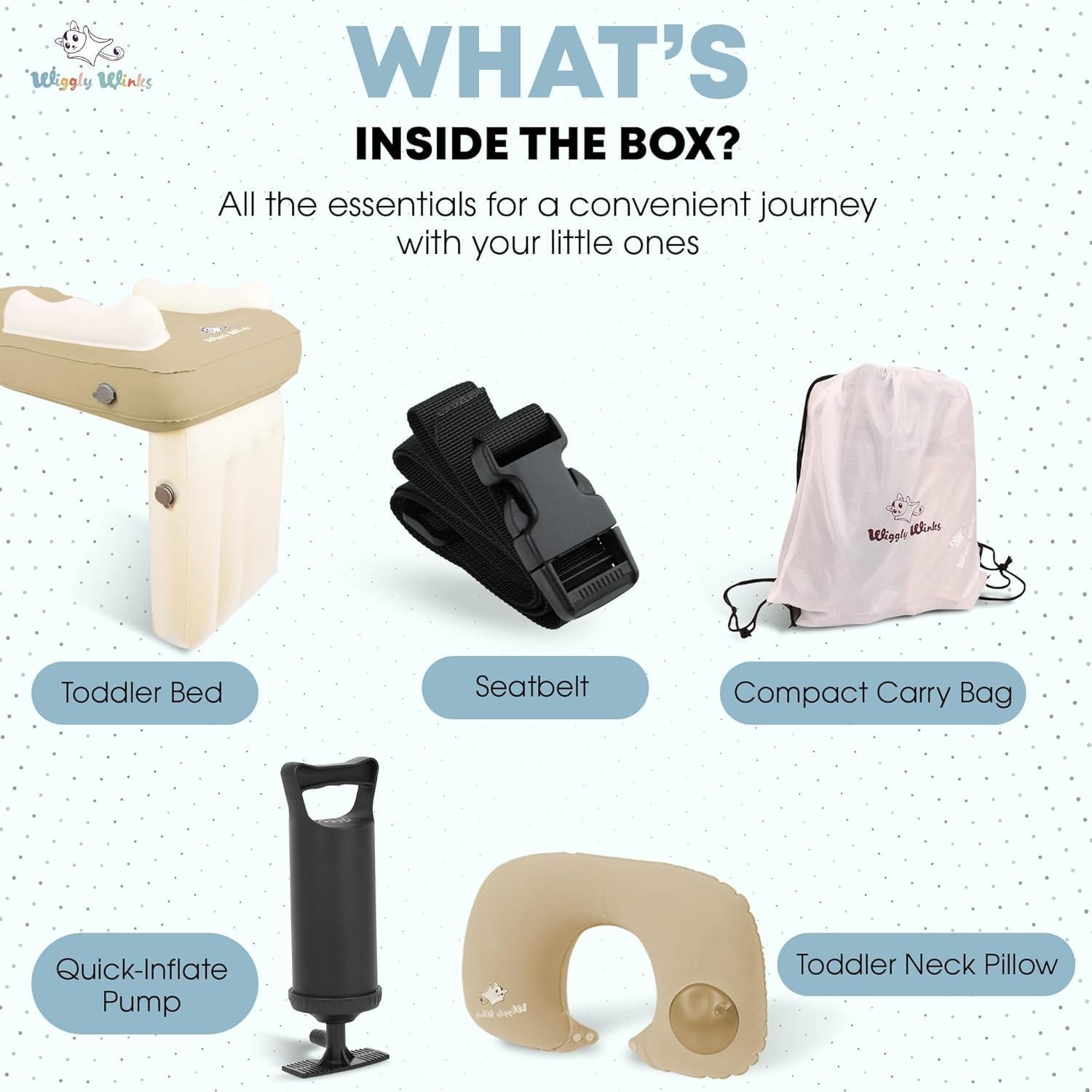 Cama inflable para niños Wiggly Winks - Beige Galleta