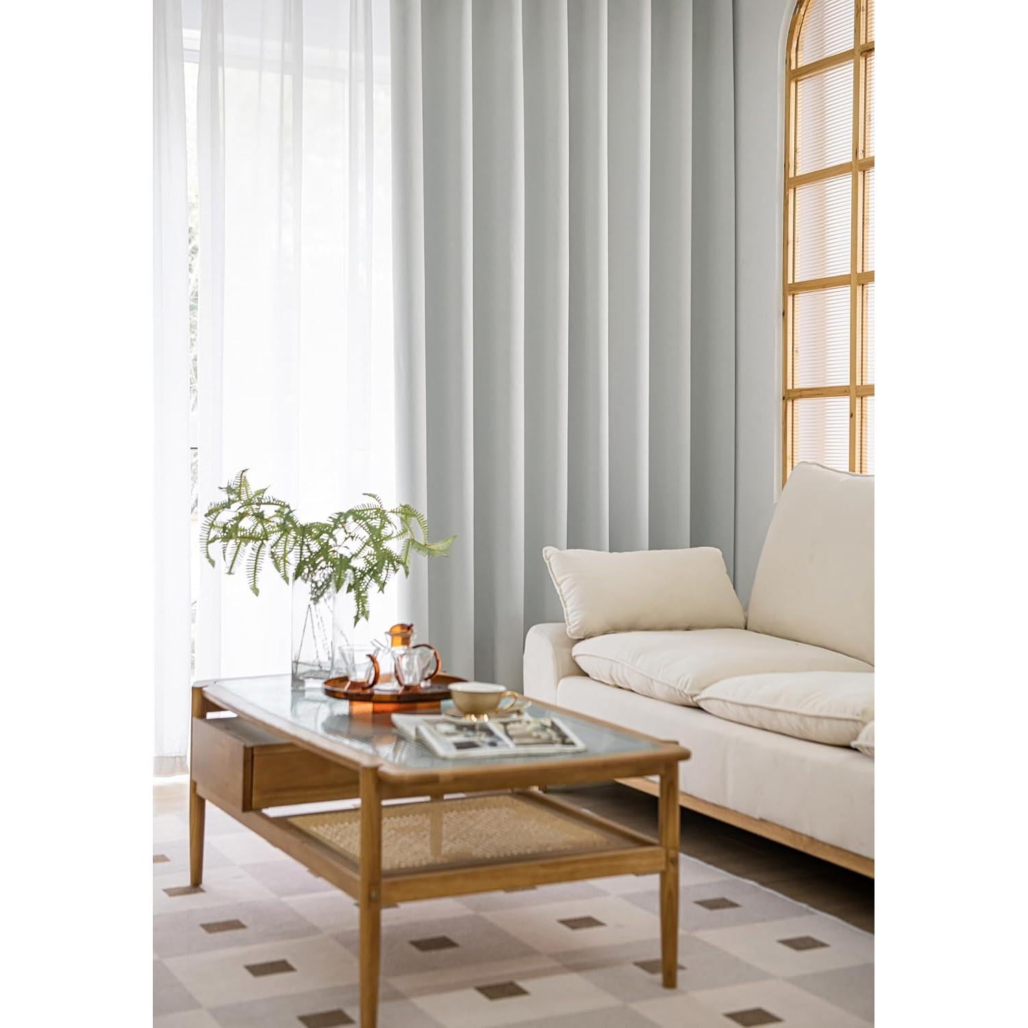 Cortinas Blackout MOONVAN Beige 107x114 cm 2 Paneles Ojal