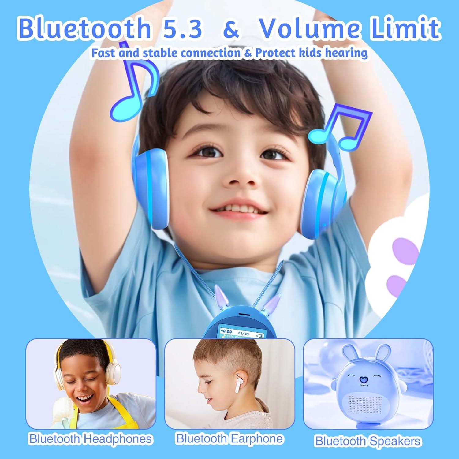Reproductor MP3 para Niños Wiwoo Q10 64GB Bluetooth Altavoz